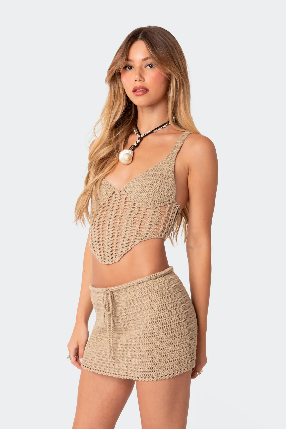 Baeside Crochet Lace Up Top - Image 3