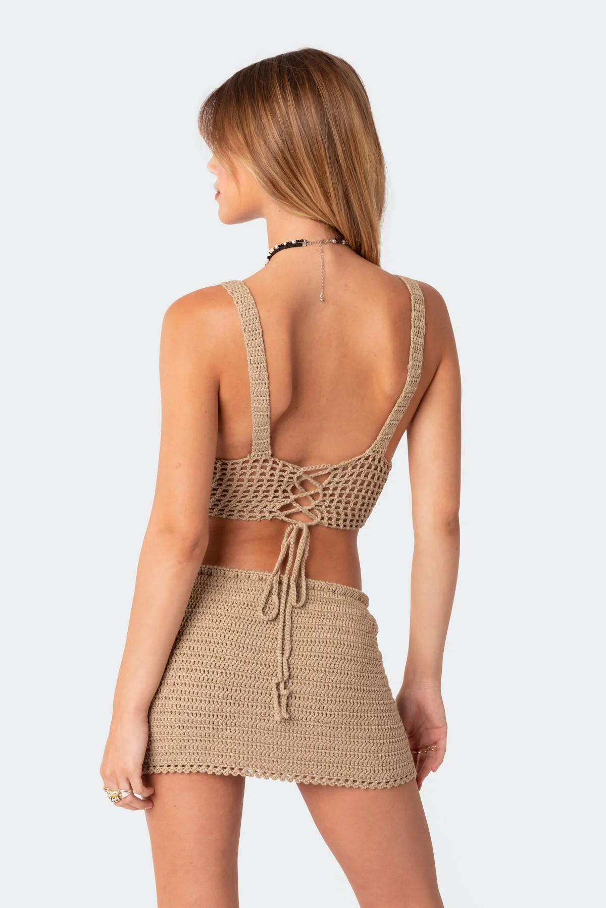 Baeside Crochet Lace Up Top - Image 4