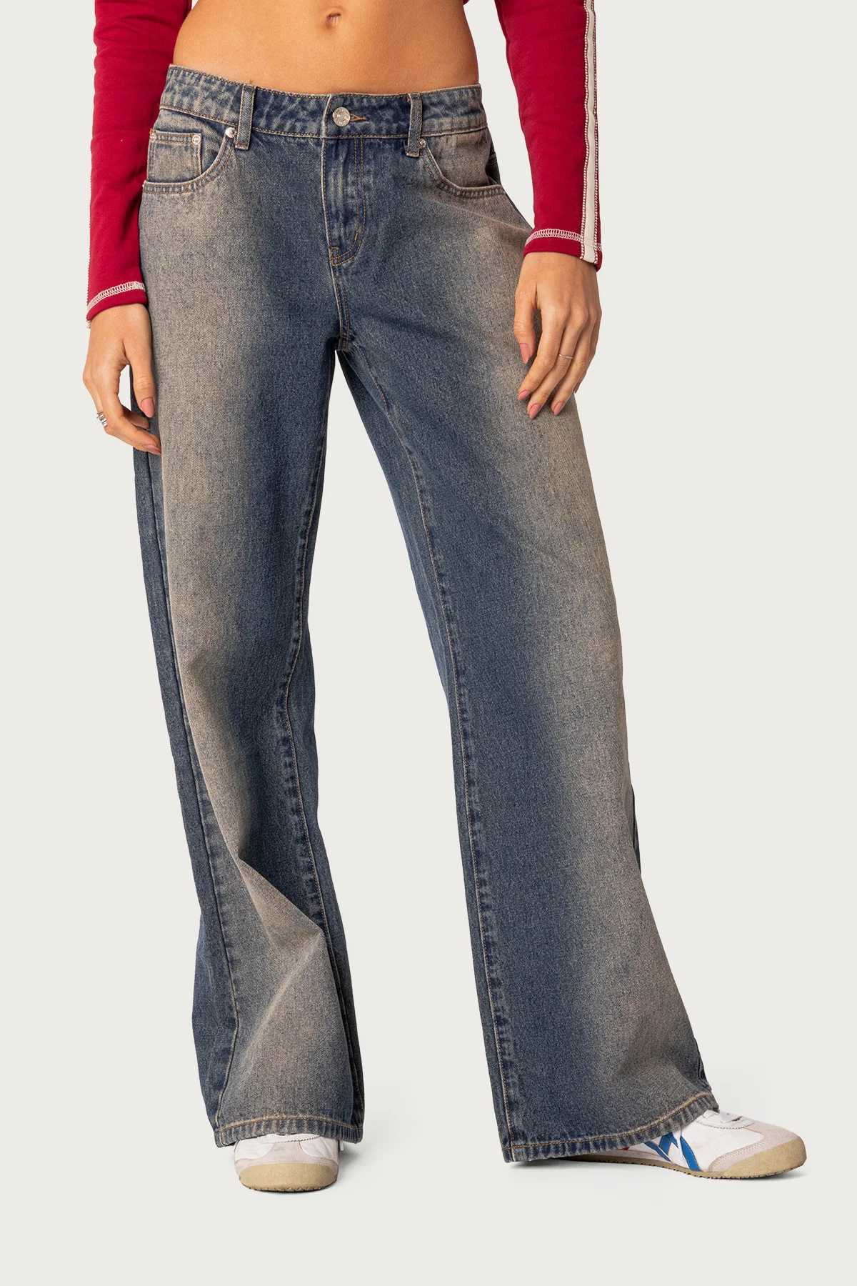 Raelynn Washed Low Rise Baggy Jeans - Image 2