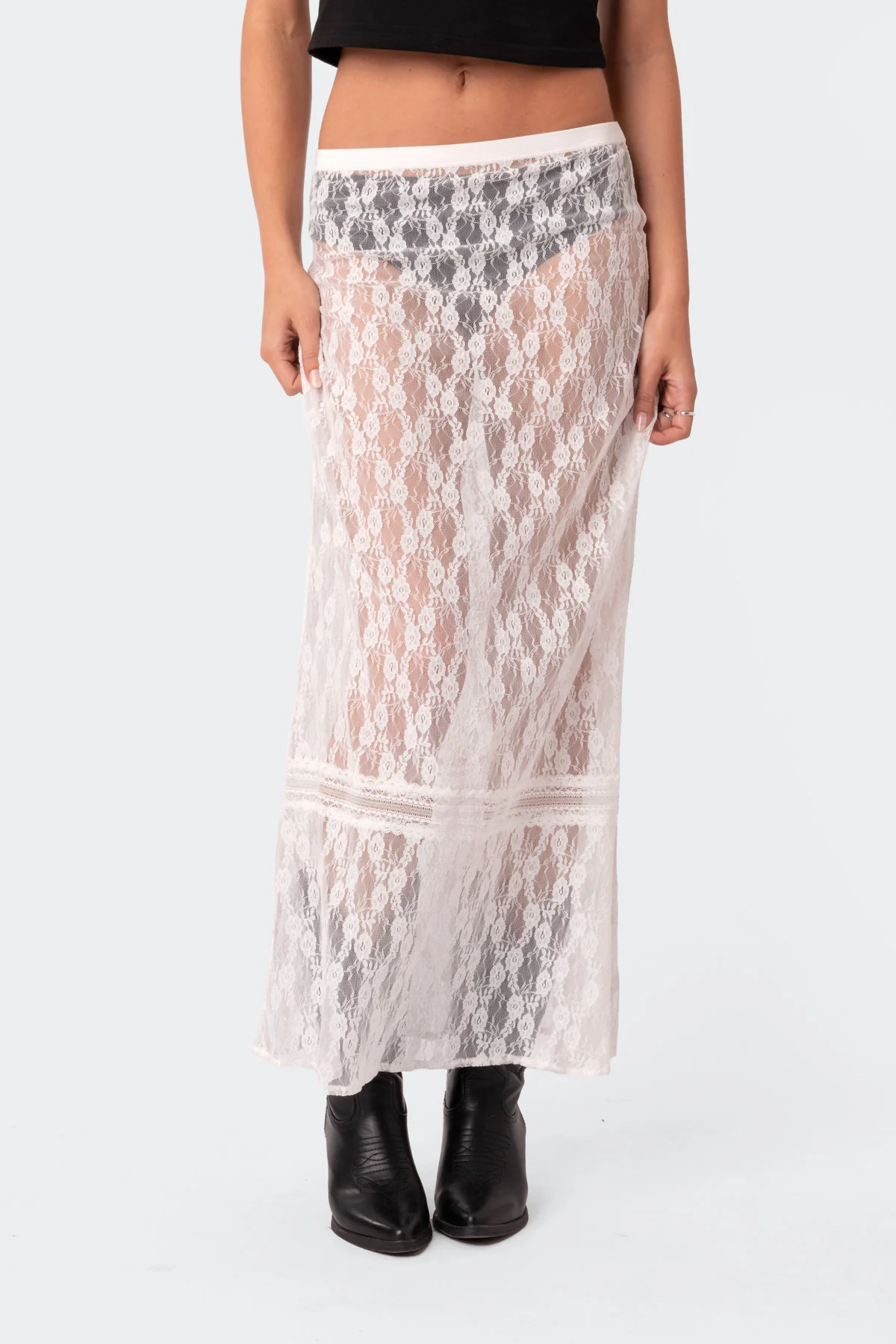 Sandra Sheer Lace Maxi Skirt - Image 2
