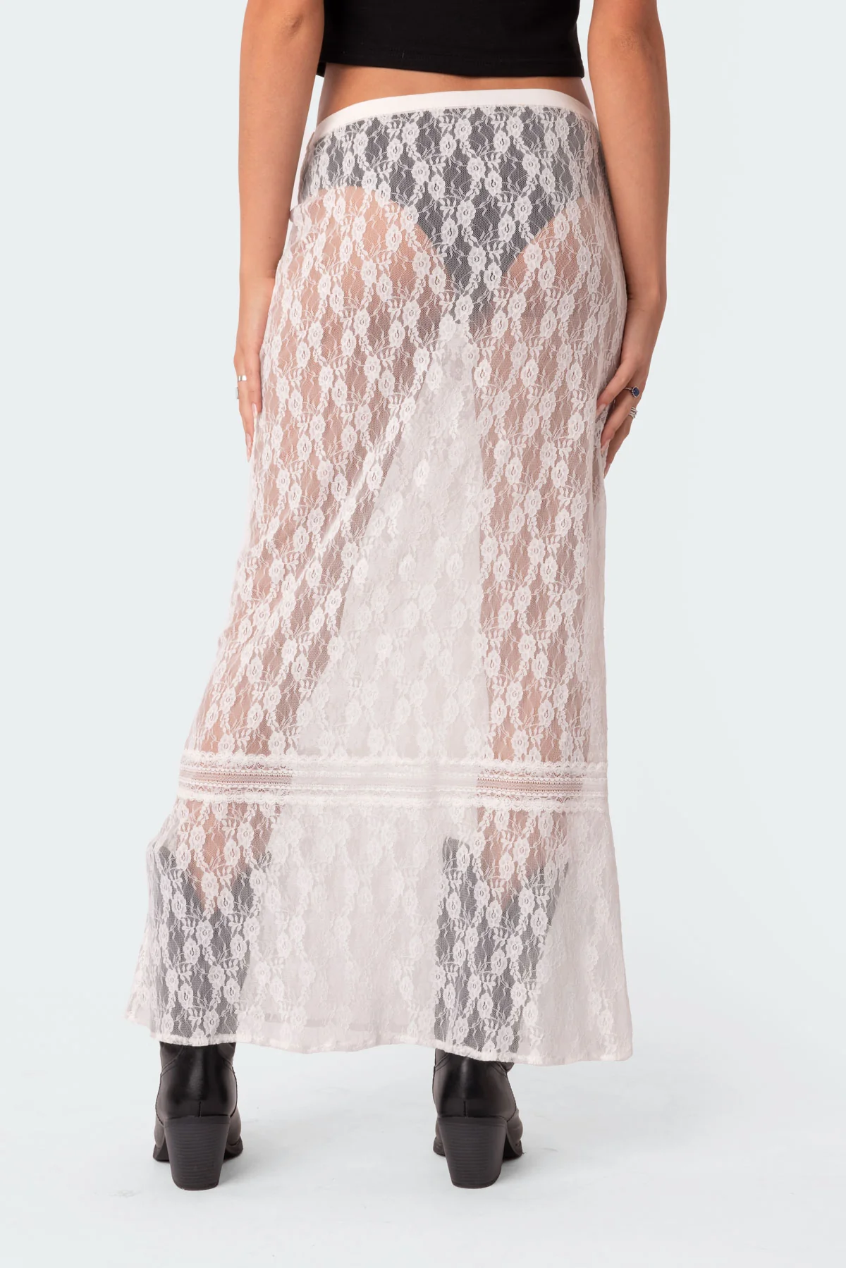 Sandra Sheer Lace Maxi Skirt - Image 5