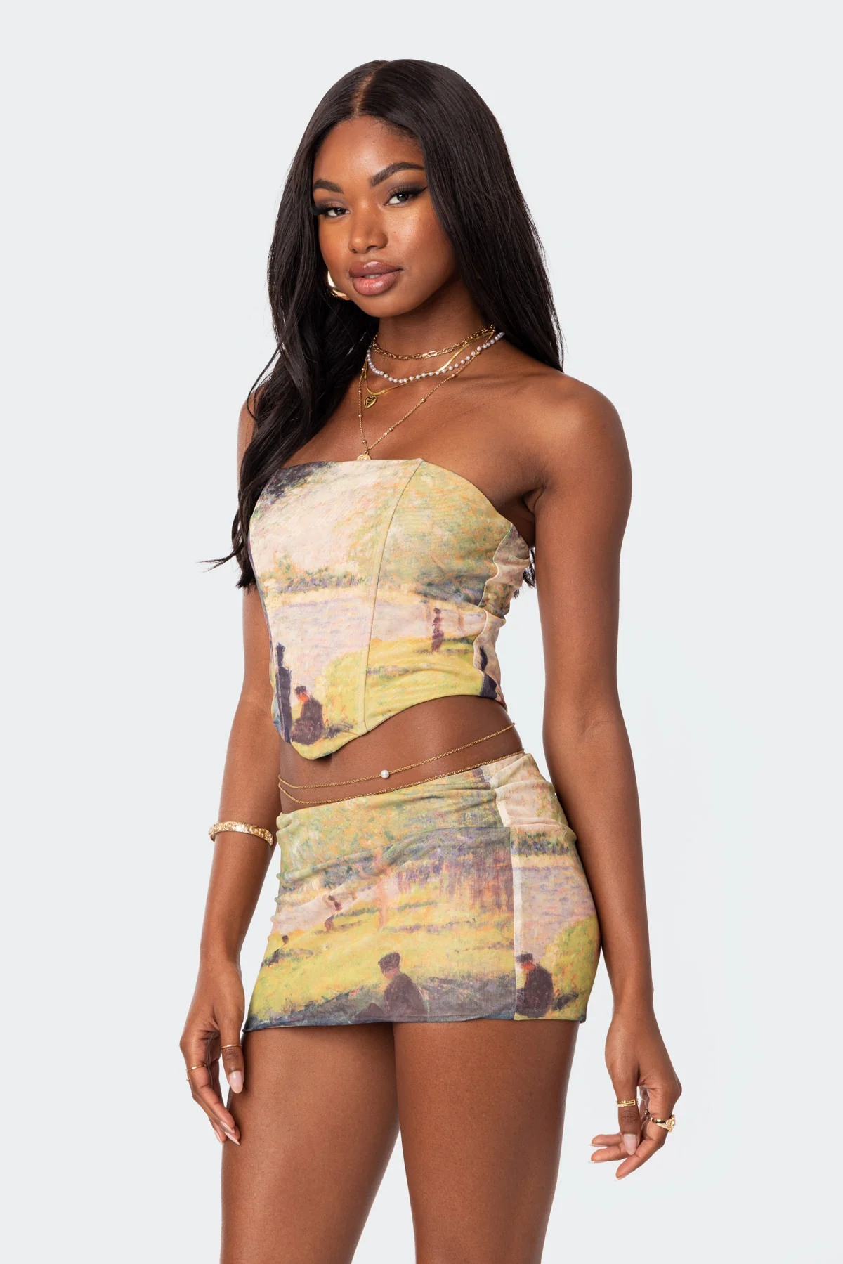 Picture Perfect Printed Mesh Corset - Image 3