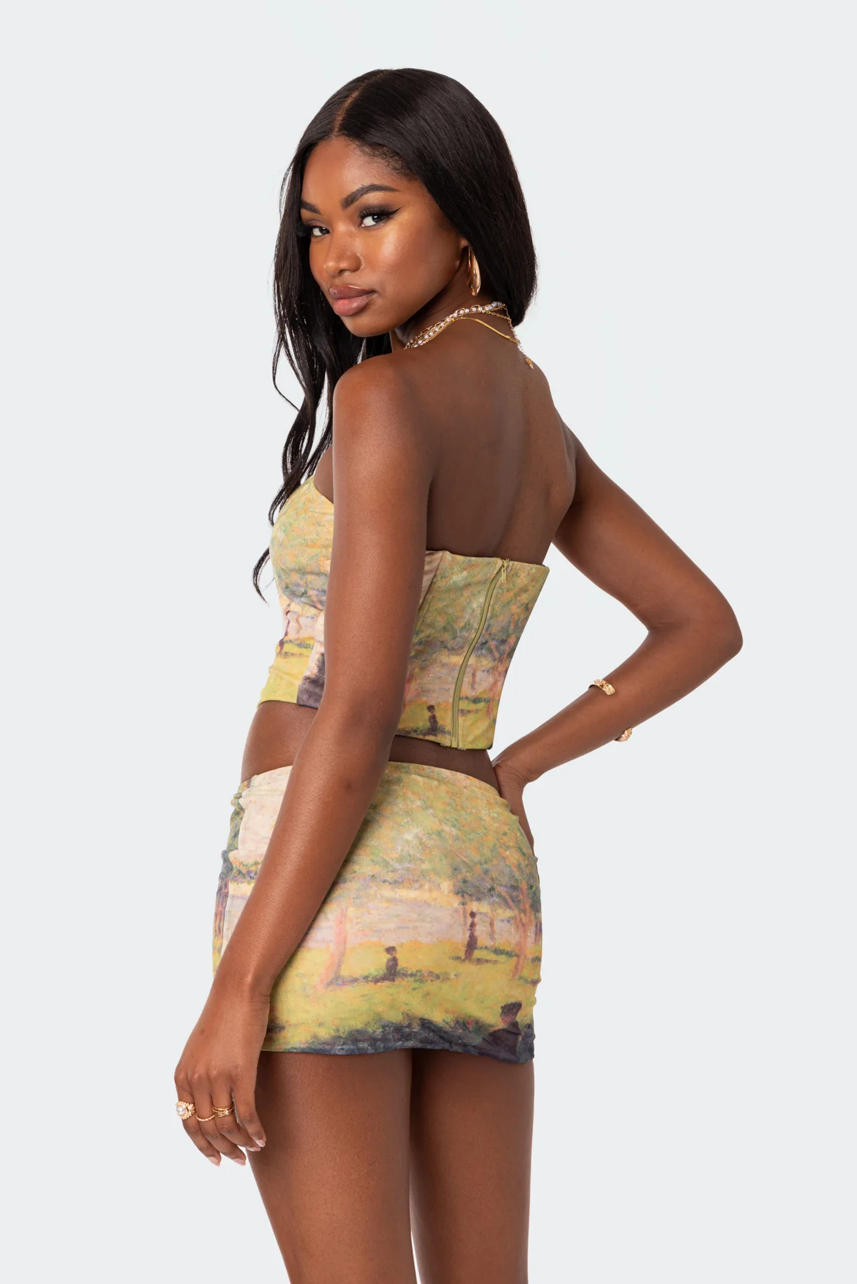Picture Perfect Printed Mesh Corset - Image 5