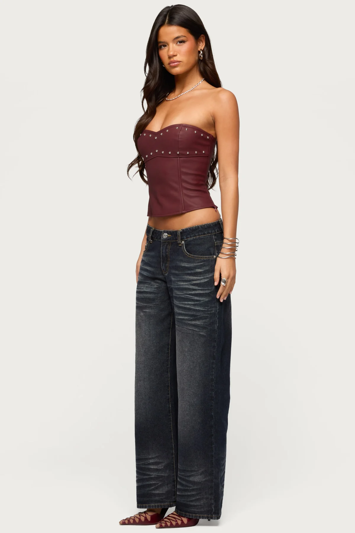 Magda Acid Wash Low Rise Baggy Jeans - Image 5