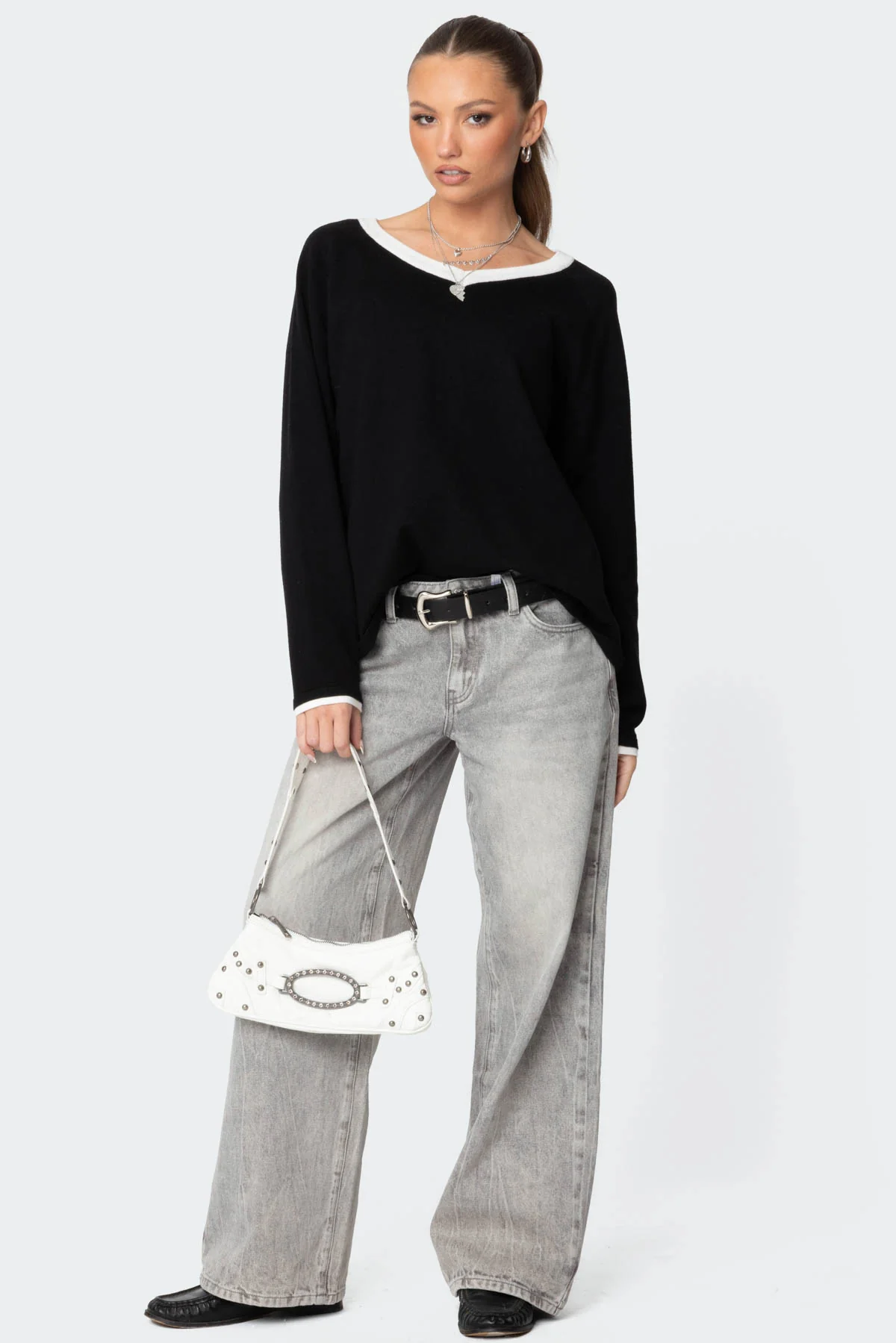 Magda Acid Wash Low Rise Baggy Jeans - Image 2