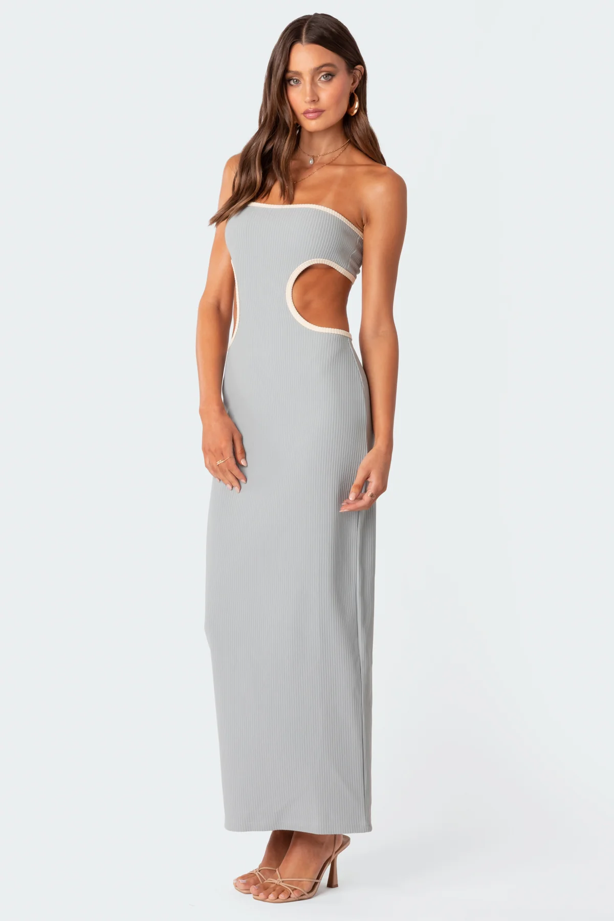 Michelle Ribbed Cut Out Maxi Dress - Image 2