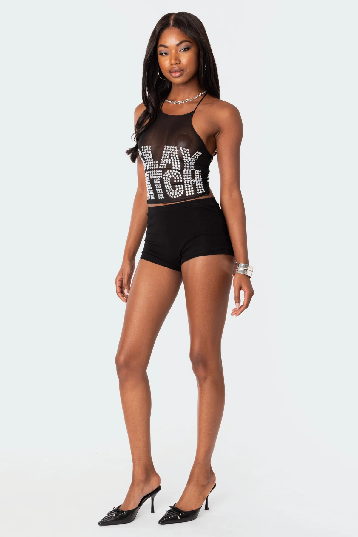 Slay B Sheer Mesh Crop Top - Image 3