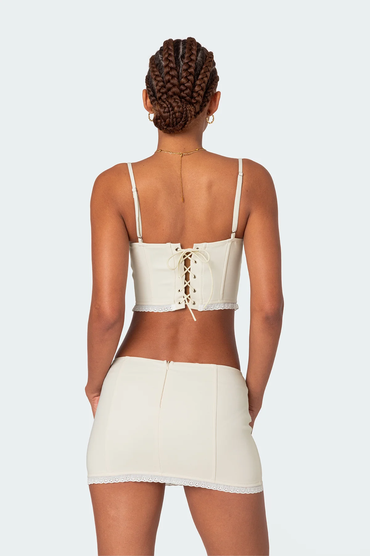 Thora Woven Lace Up Corset - Image 5
