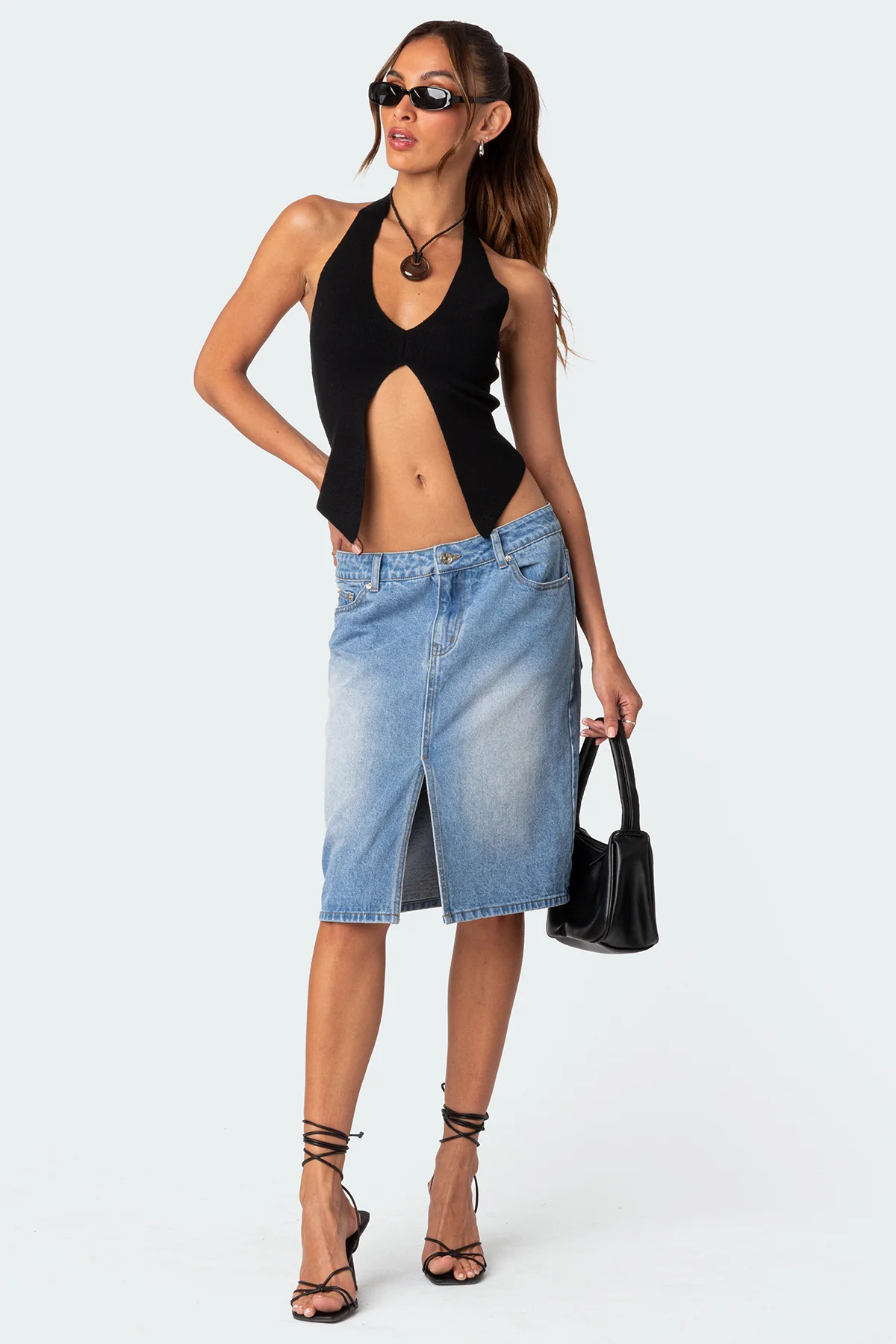 Sculpt Knitted Split Front Top - Image 2