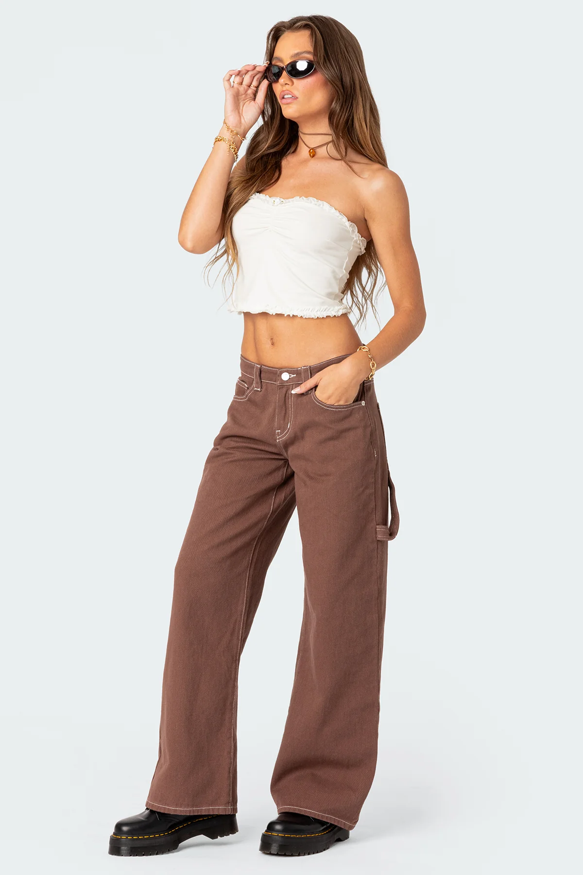 Ruffled Hem Tube Top - Image 5