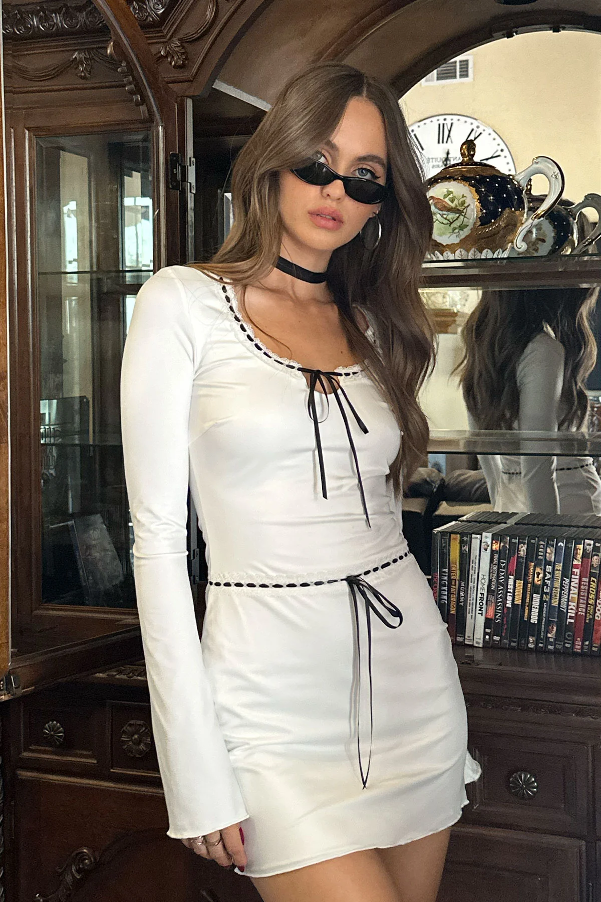 Cherie Ribbon Tie Mini Dress - Image 6