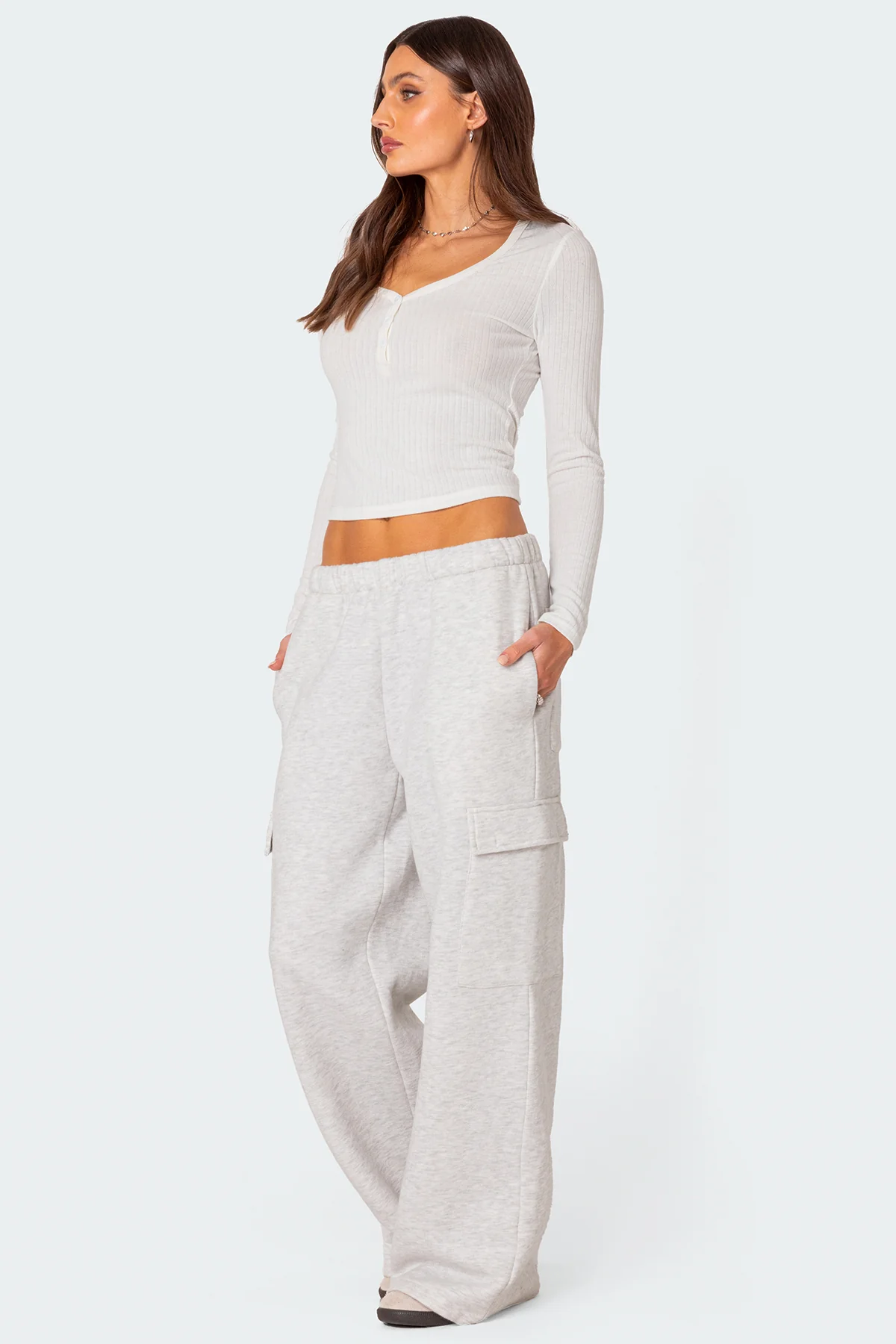Wide Leg Cargo Sweatpants - Image 5