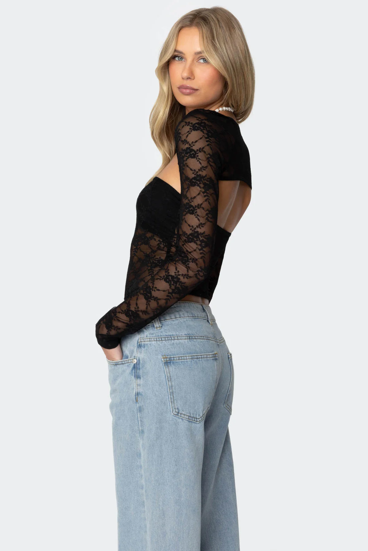 Addison Sheer Lace Two Piece Top - Image 5