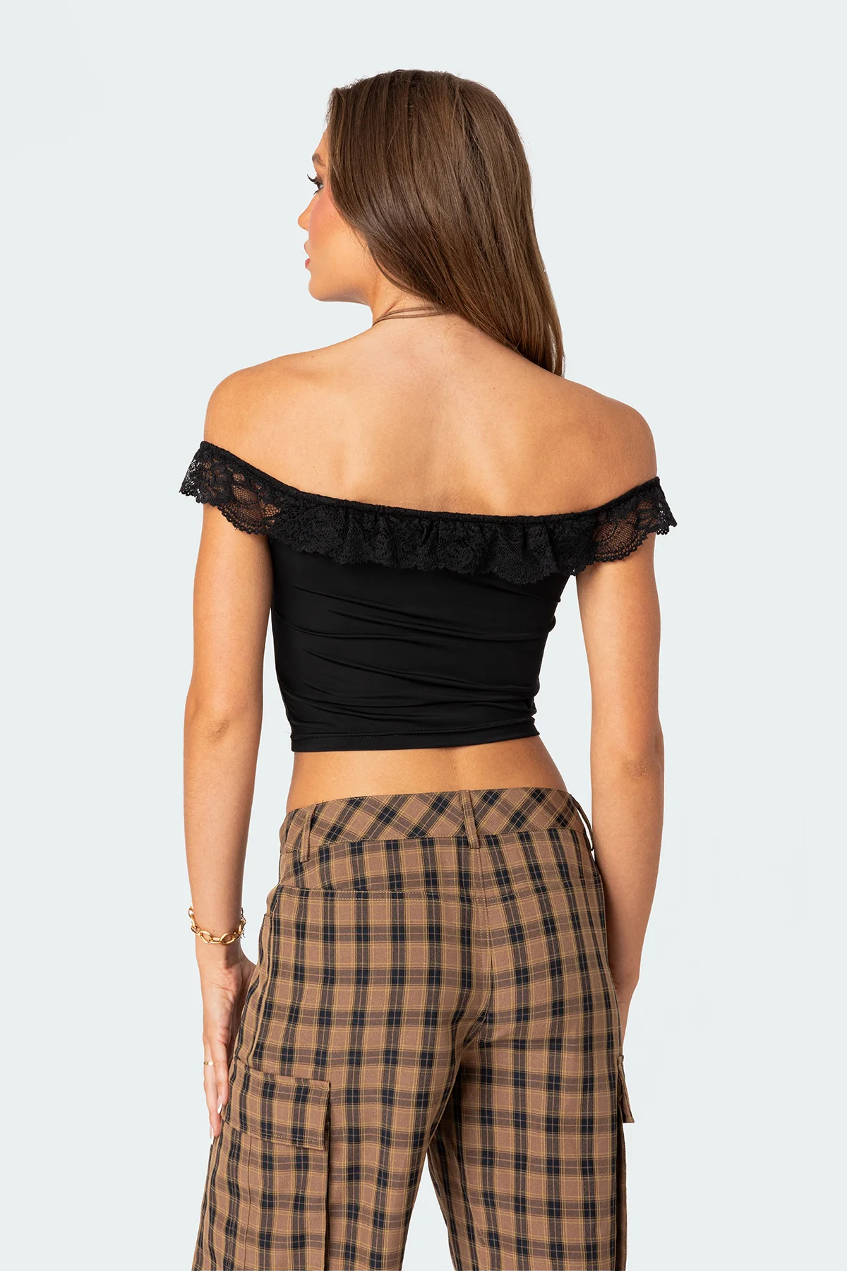 Lace Ruffle Off Shoulder Top - Image 4