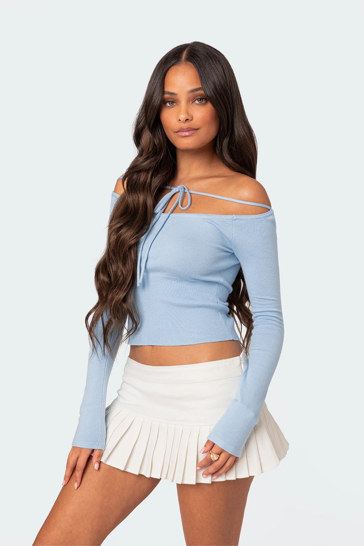 Jane Tie Front Knit Top - Image 3