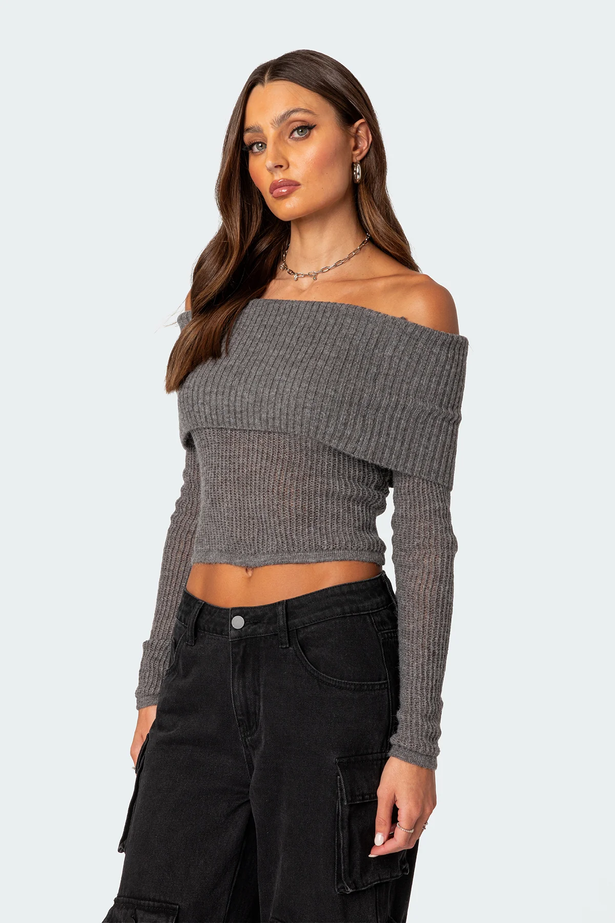 Lili fold over knit top - Image 3