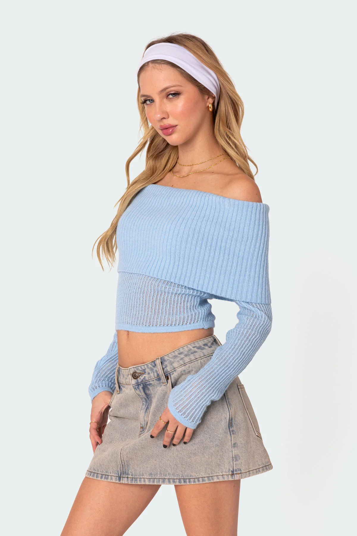 Lili Fold Over Knit Top - Image 4