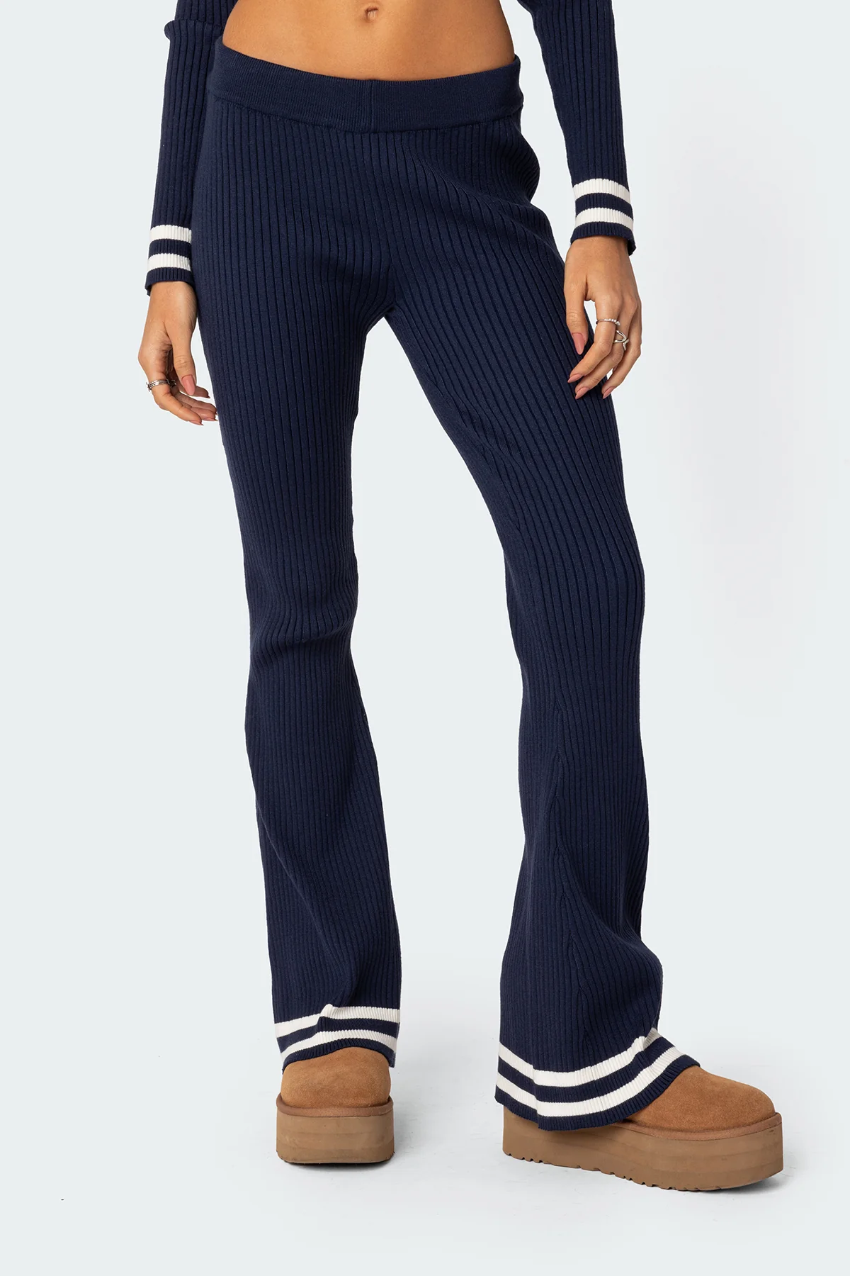 Pluto Ribbed Flared Pants - Image 2