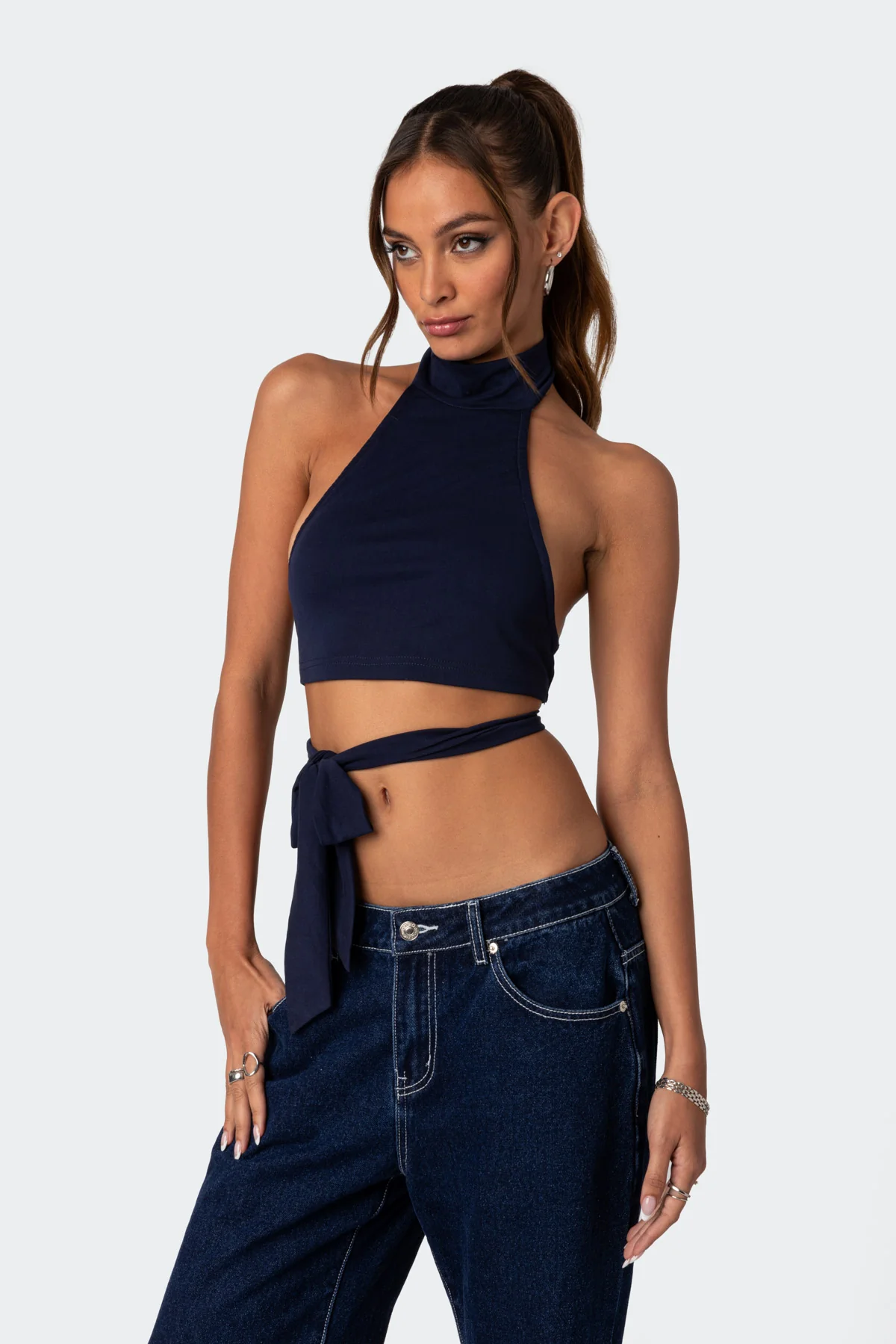 Hamlin Wrap Tie Crop Top - Image 3