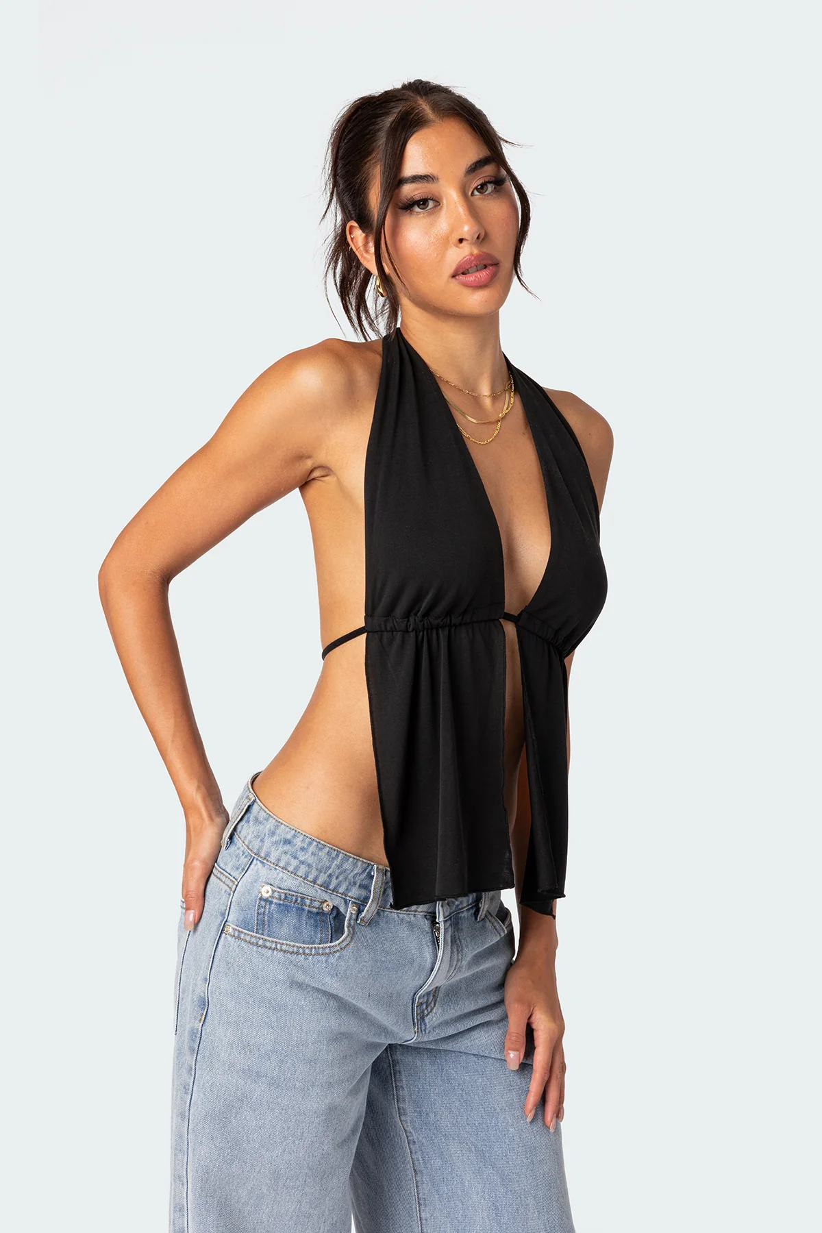 Split Front Halter Top - Image 3