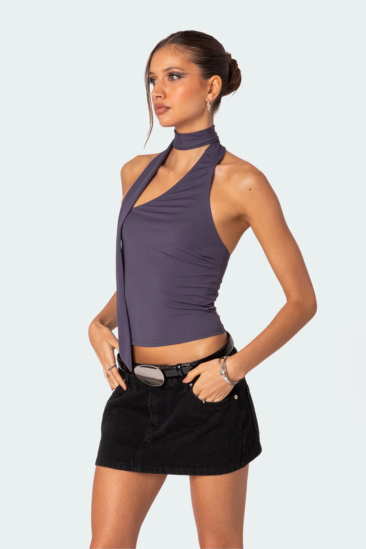 Melony Asymmetric Scarf Top - Image 3