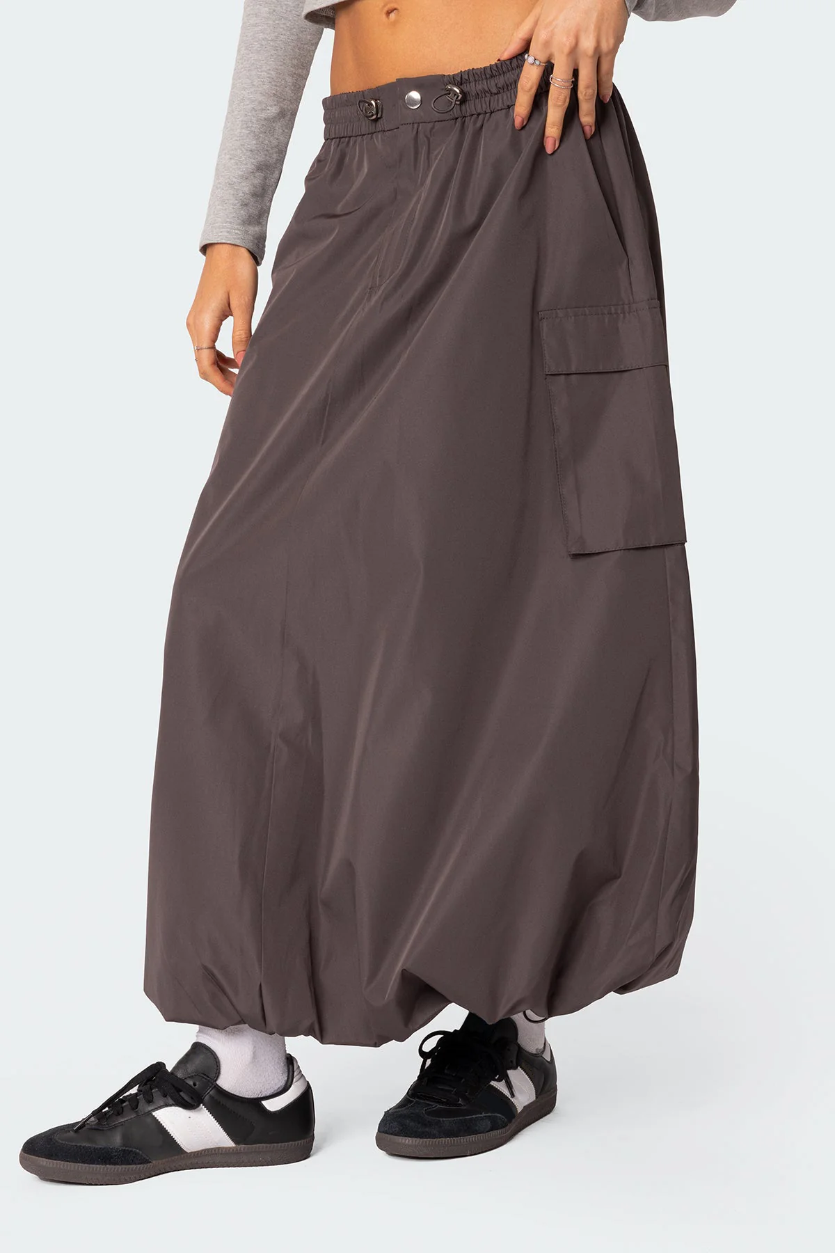 Bubble Cargo Nylon Maxi Skirt - Image 3