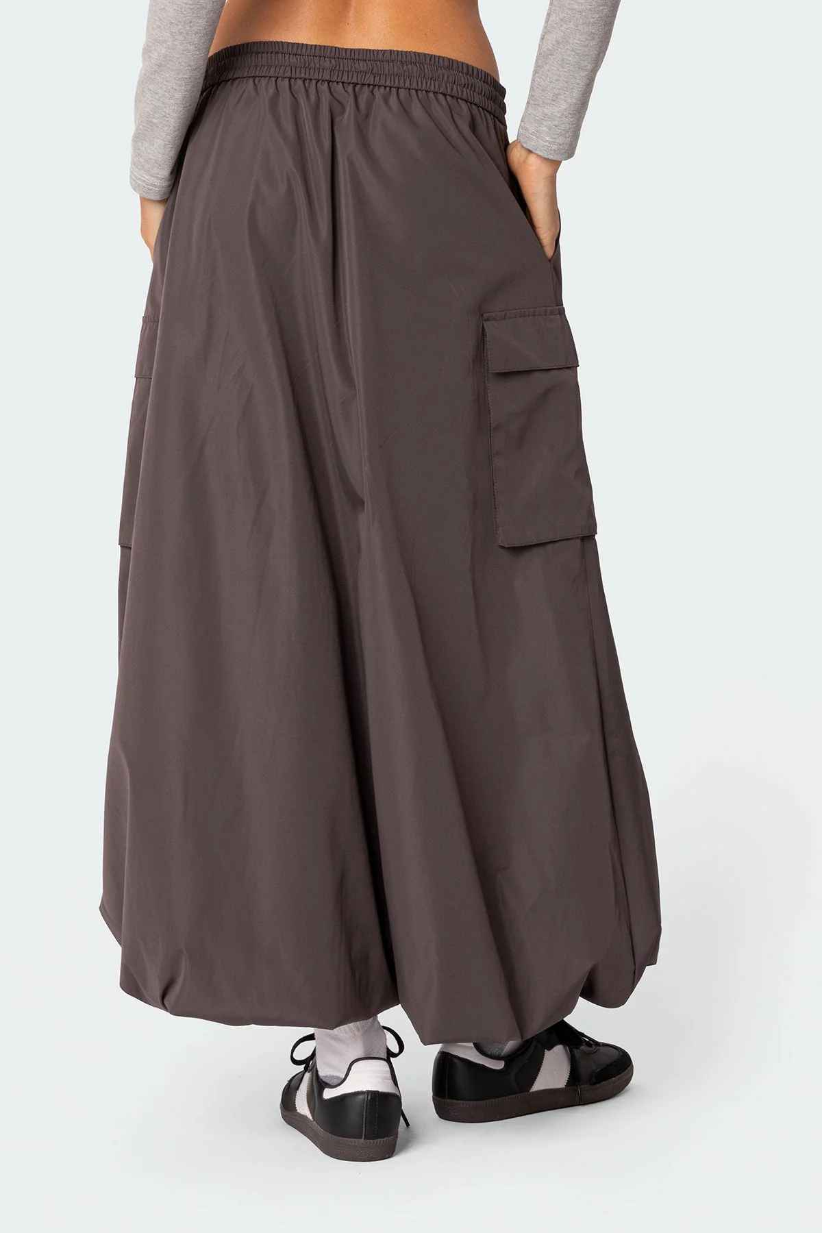 Bubble Cargo Nylon Maxi Skirt - Image 4