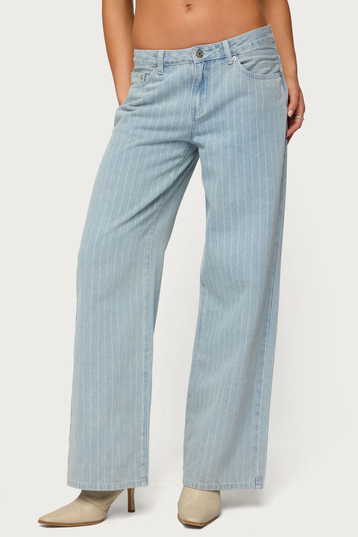 Pinstripe Low Rise Baggy Jeans - Image 2