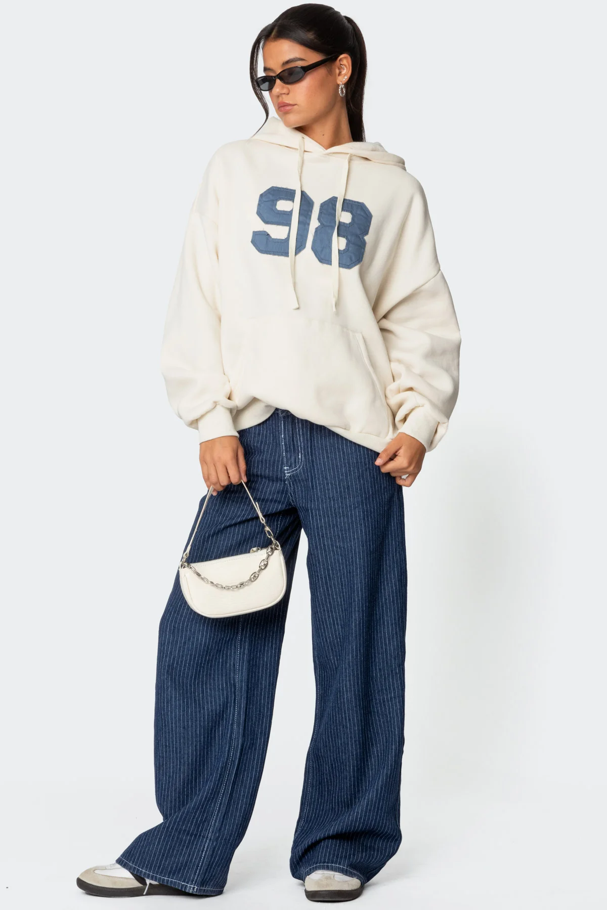 Pinstripe Low Rise Baggy Jeans - Image 5