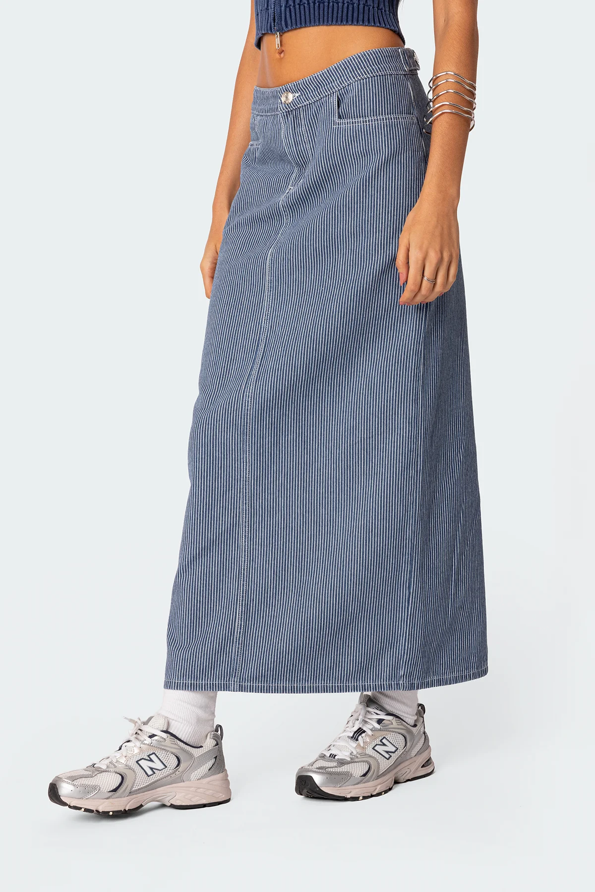 Railroad Denim Maxi Skirt - Image 3