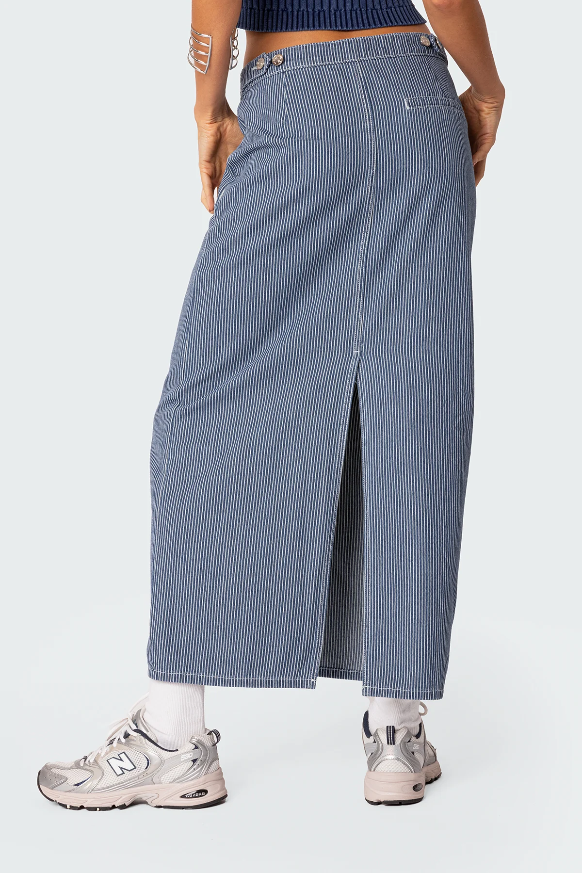Railroad Denim Maxi Skirt - Image 4