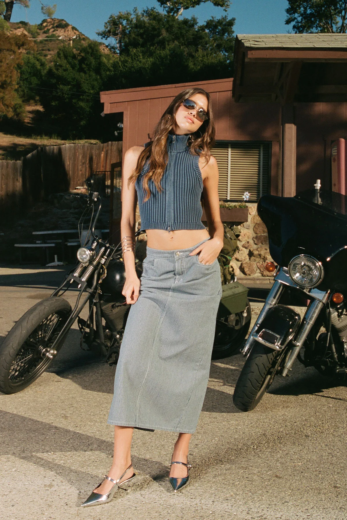 Railroad Denim Maxi Skirt - Image 6