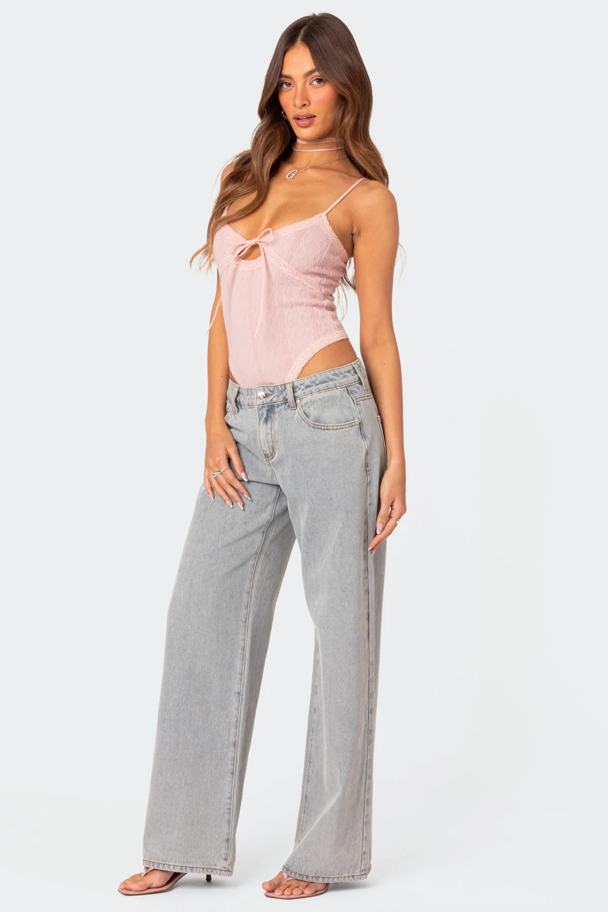 Lacey Knit Cut Out Bodysuit - Image 4