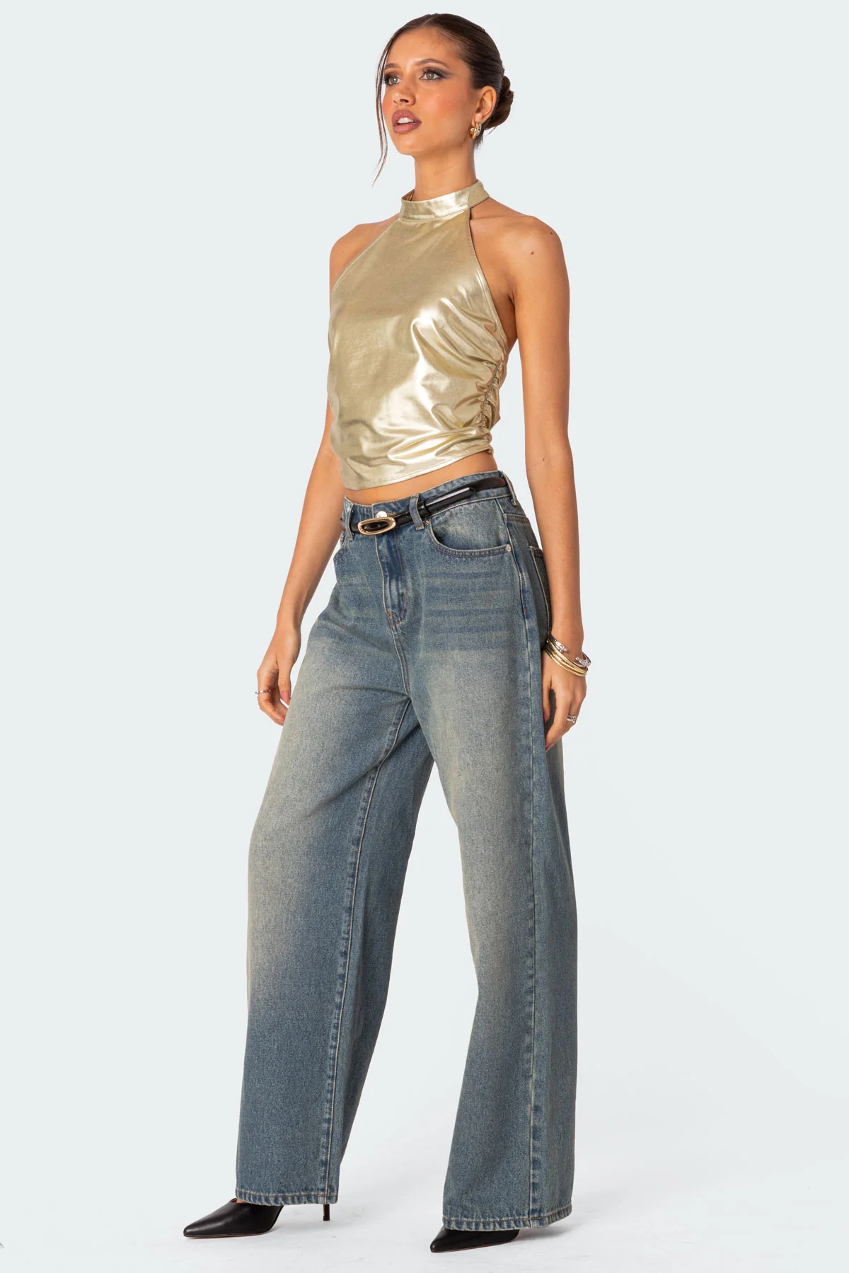 Karter Metallic Halter Top - Image 4
