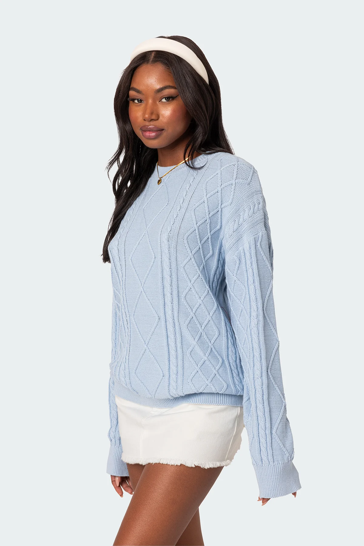 Jessy Cable Knit Oversized Sweater - Image 3