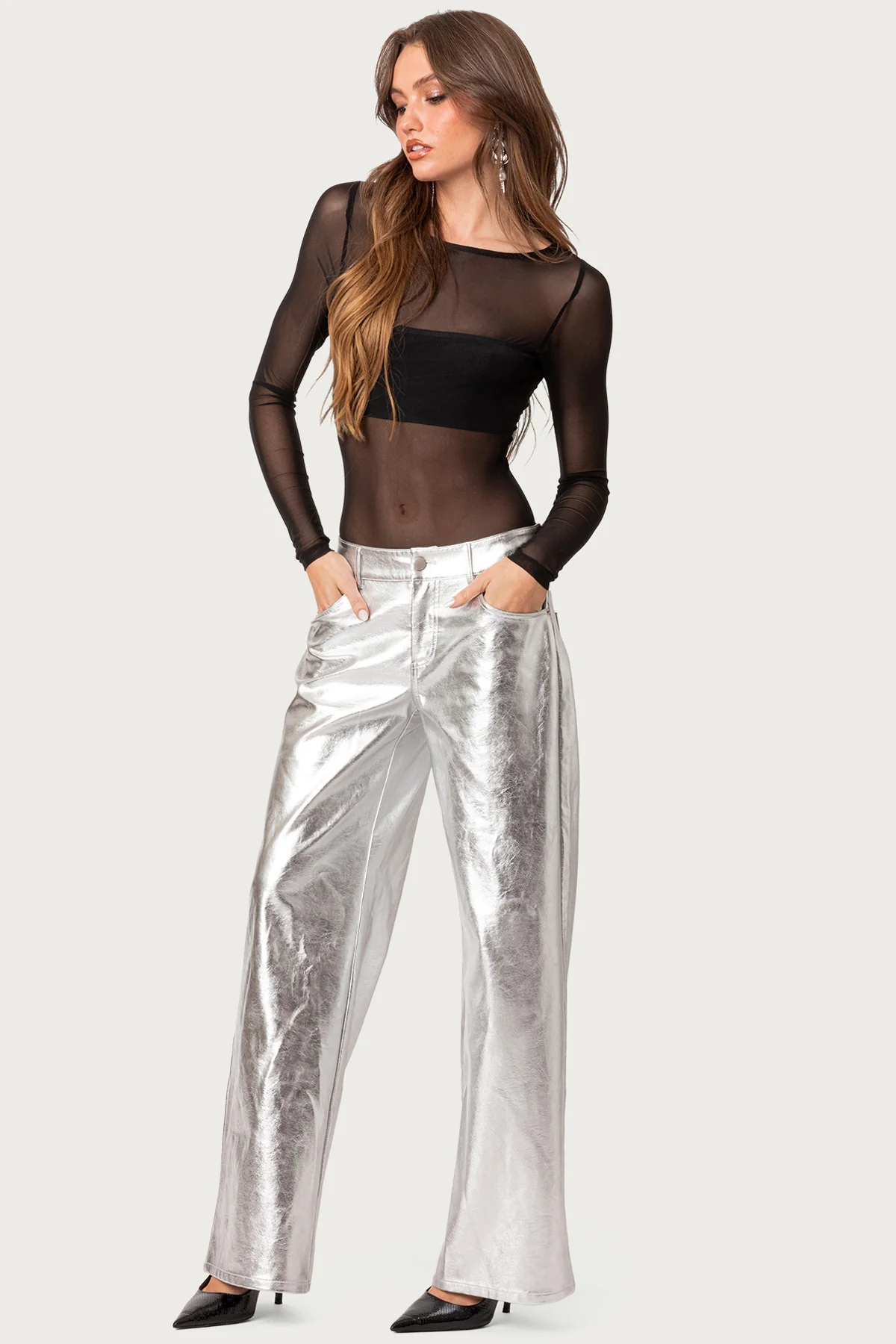 Sheer Mesh Bandeau Bodysuit - Image 5