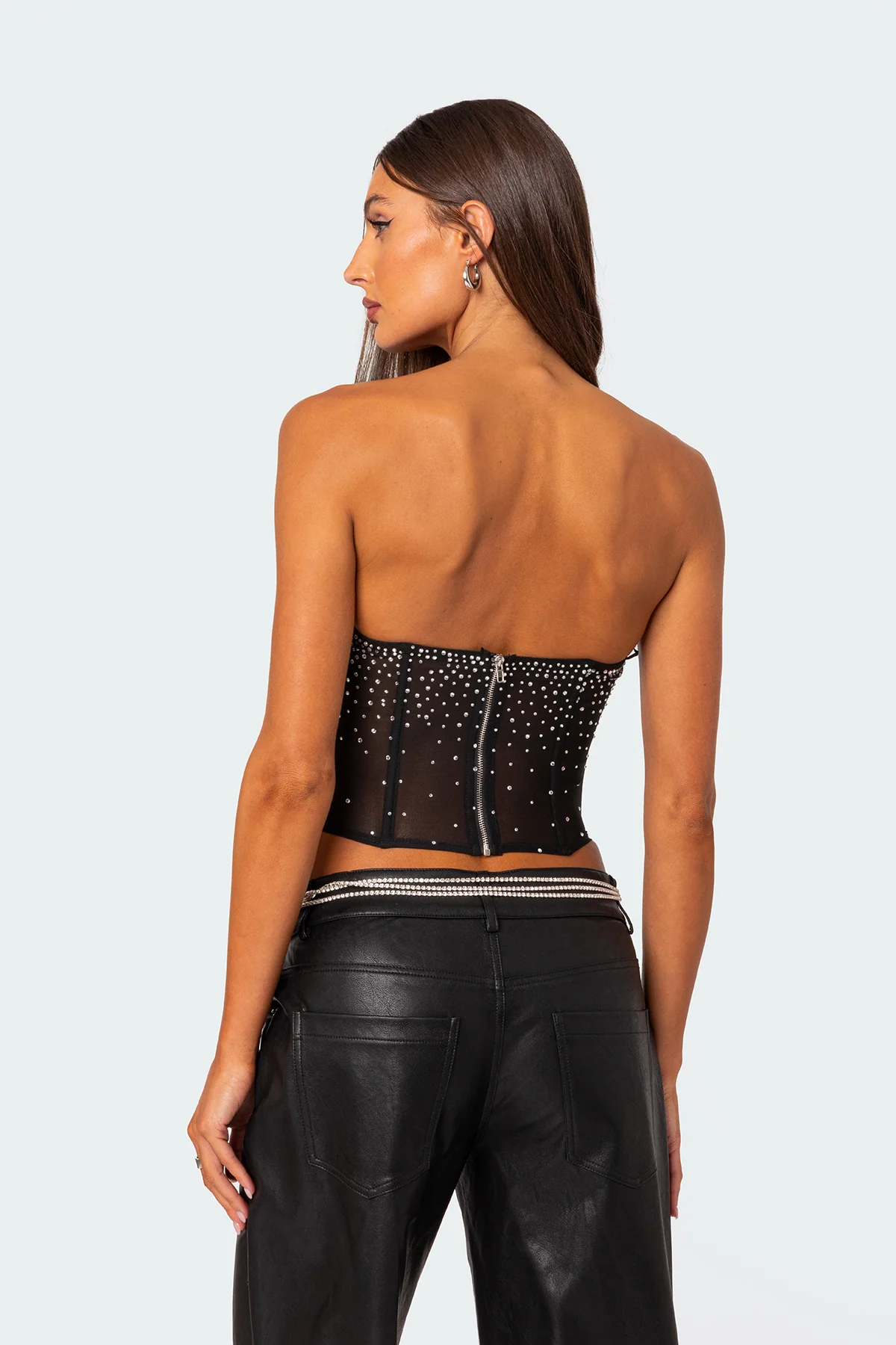 Sheer Rhinestone Corset - Image 4