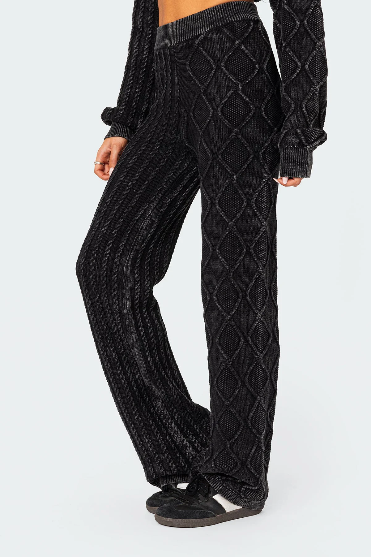 Toni Acid Wash Cable Knit Pants - Image 3
