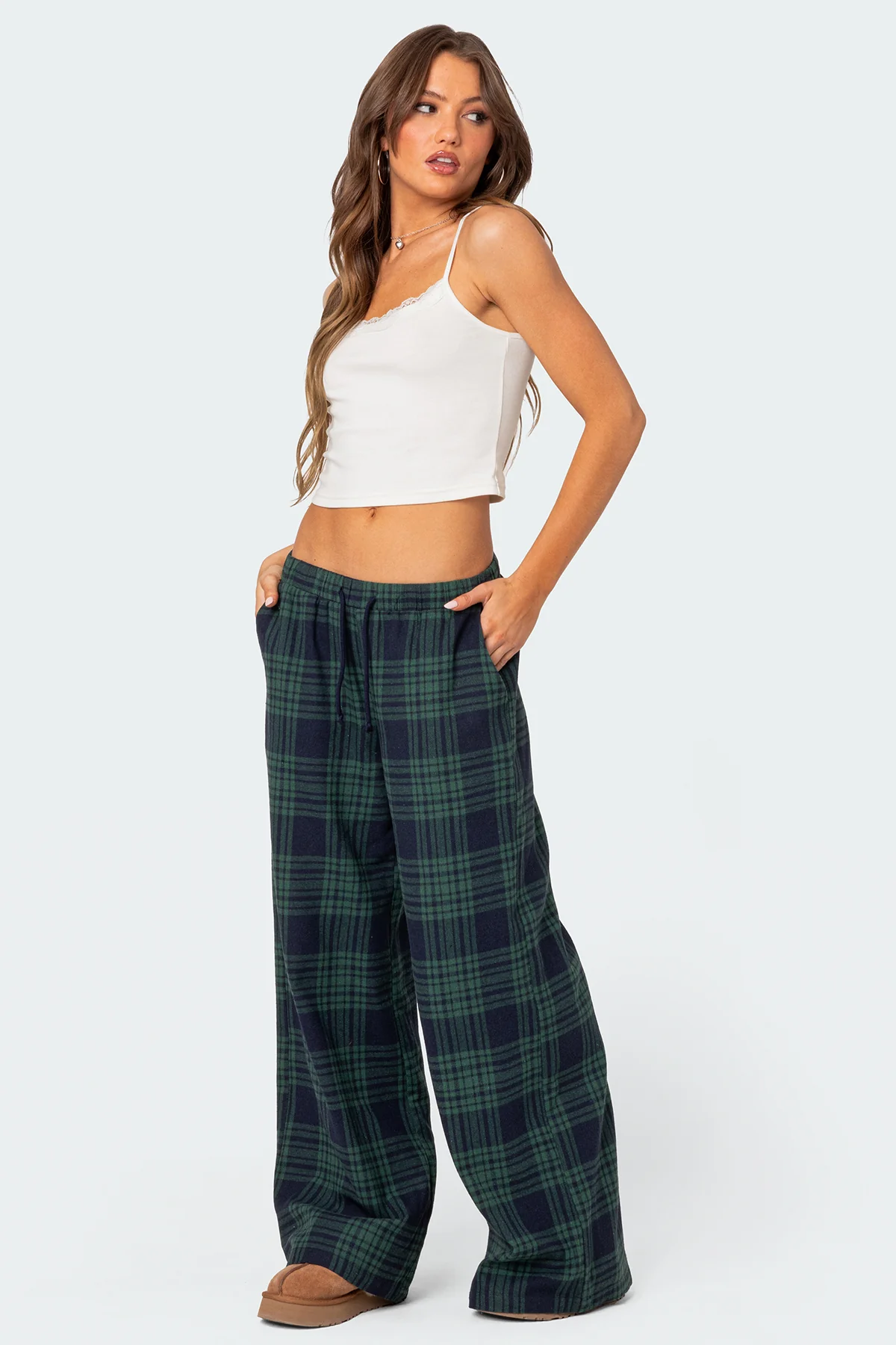 Lounge Around Plaid Wide Leg Pants - Image 5