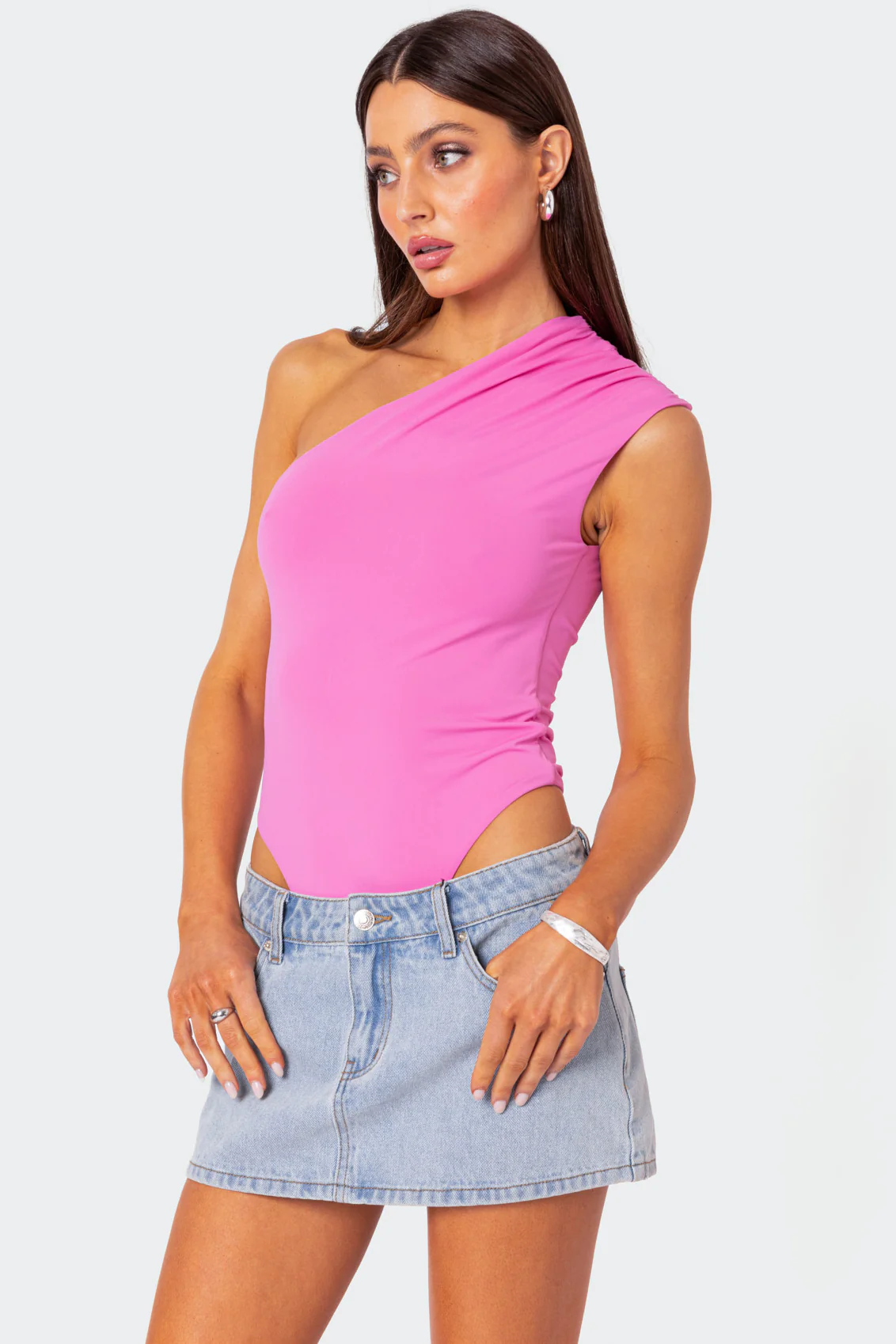 Tabby Gathered One Shoulder Bodysuit - Image 5