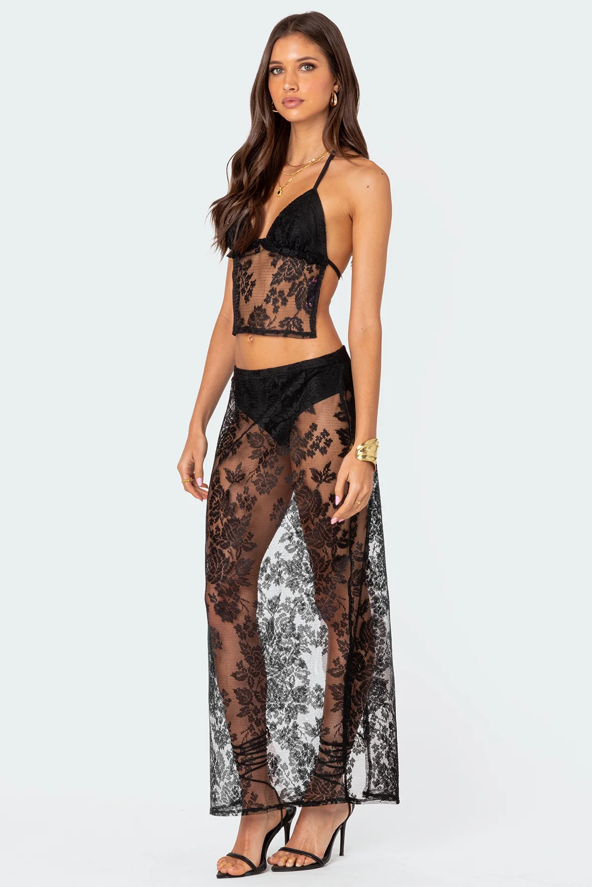 Bess Sheer Lace Maxi Skirt - Image 3