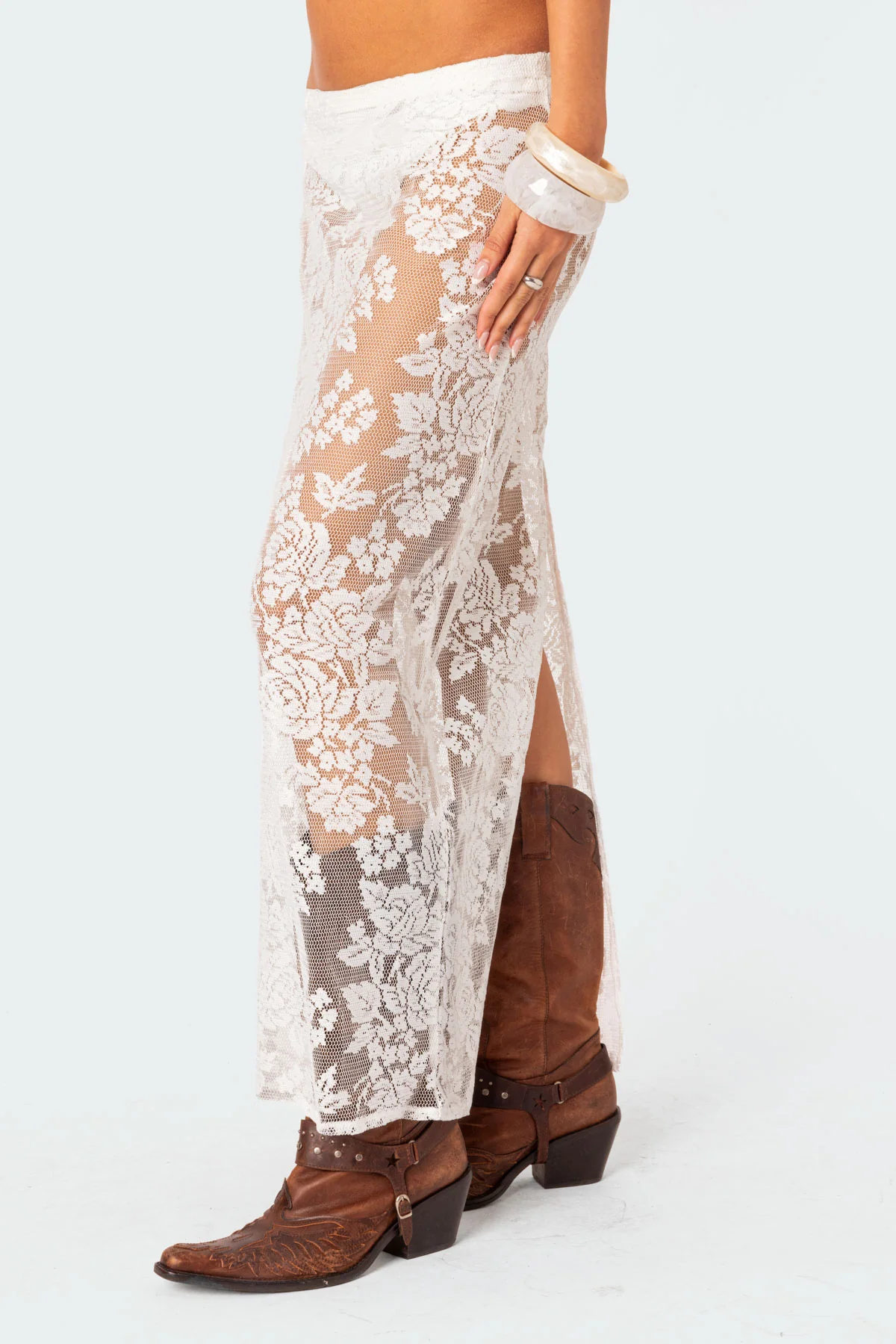 Bess Sheer Lace Maxi Skirt - Image 3