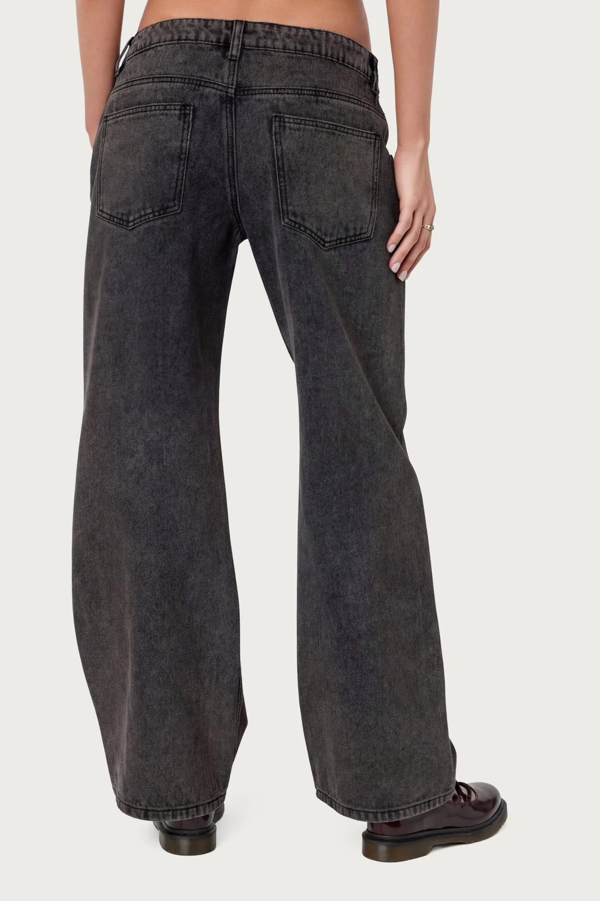 Petite Raelynn Washed Low Rise Baggy Jeans - Image 4