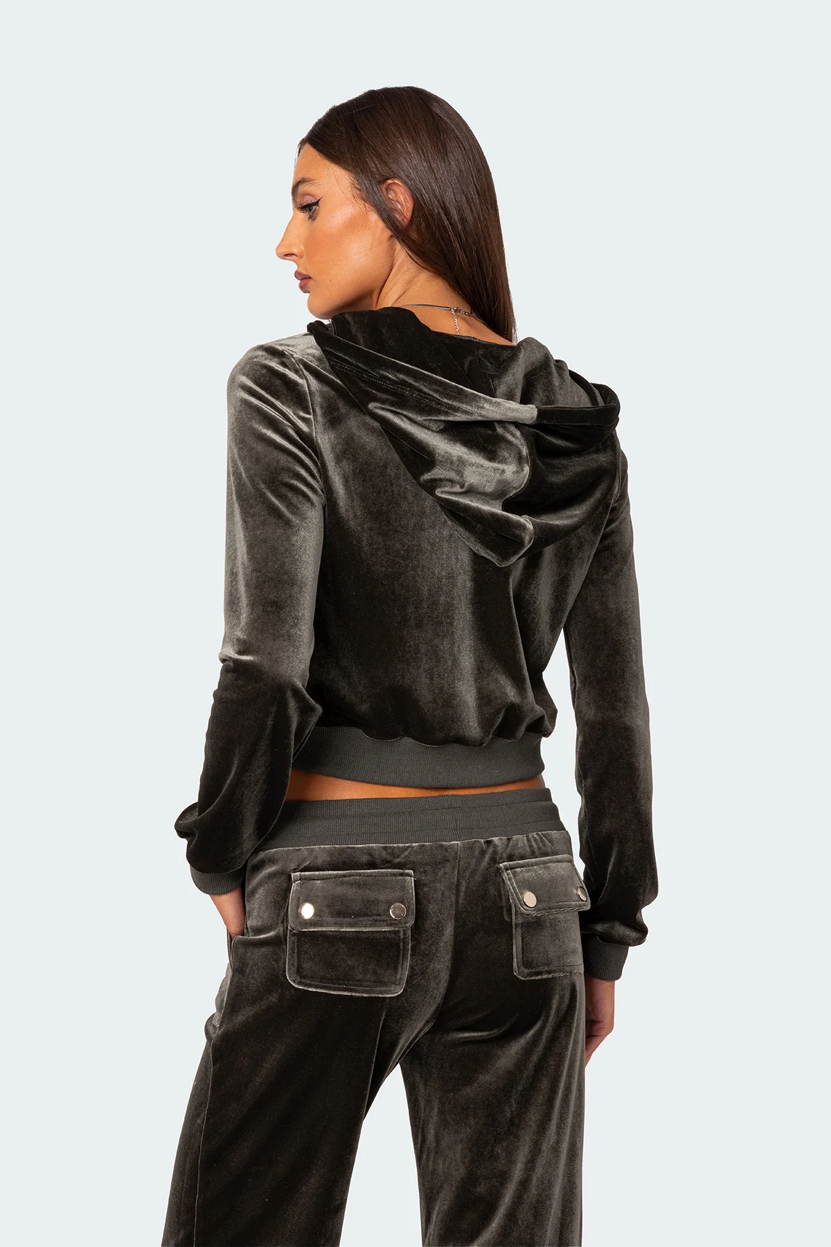 Camron Velvet Zip Up Hoodie - Image 4