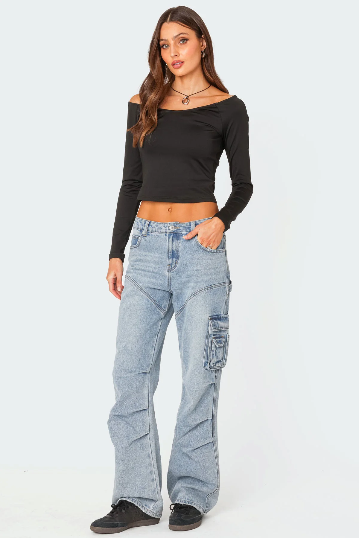 Tahlia V Neck Off Shoulder Top - Image 5