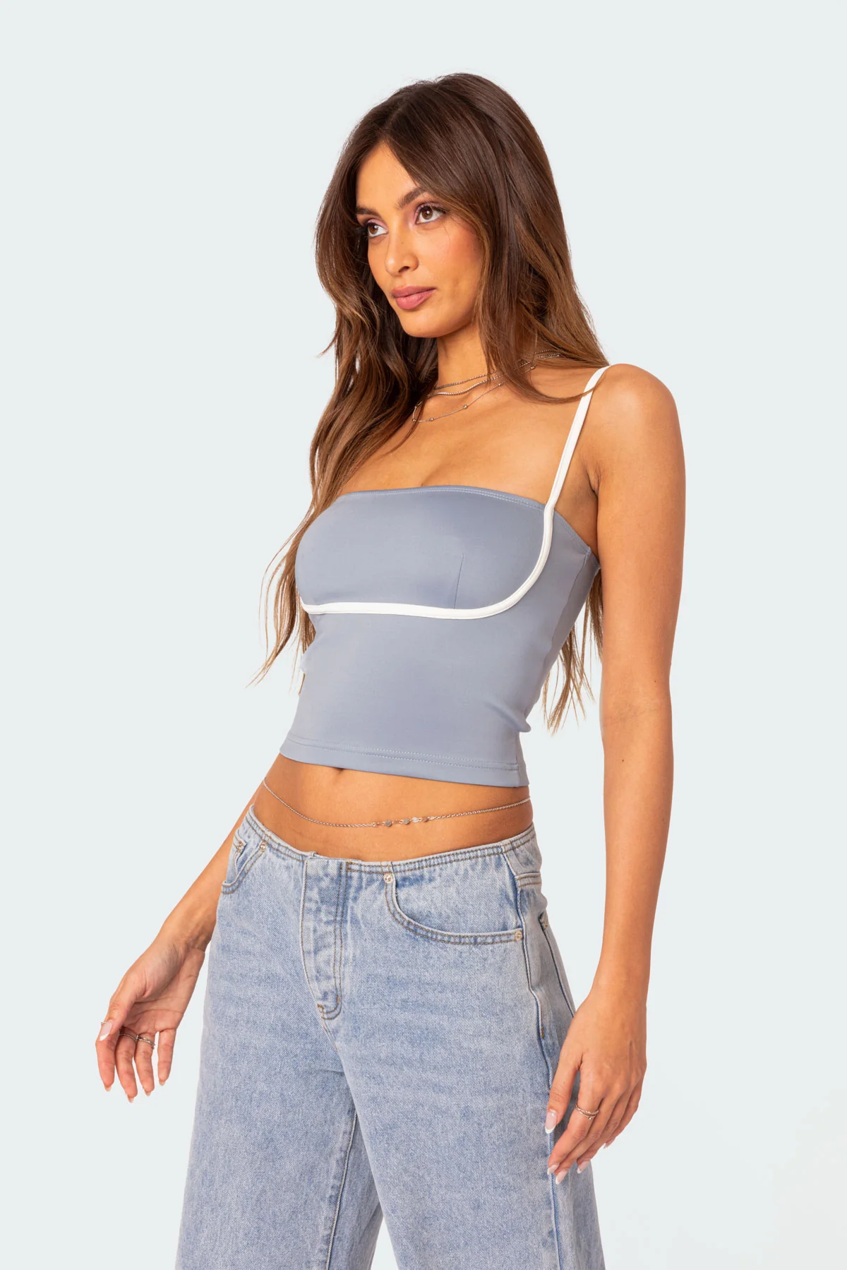 Yang Contrast Strap Tank Top - Image 3