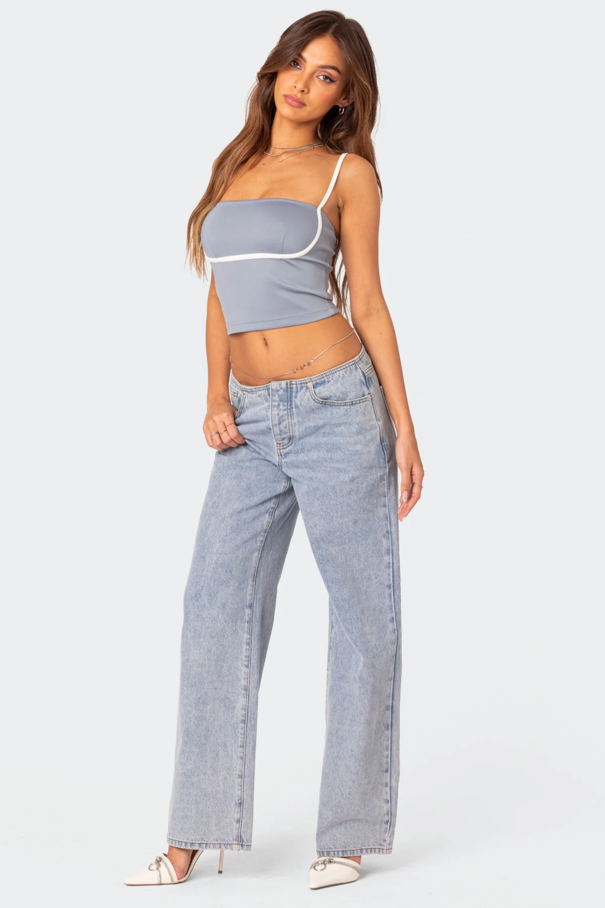 Yang Contrast Strap Tank Top - Image 4