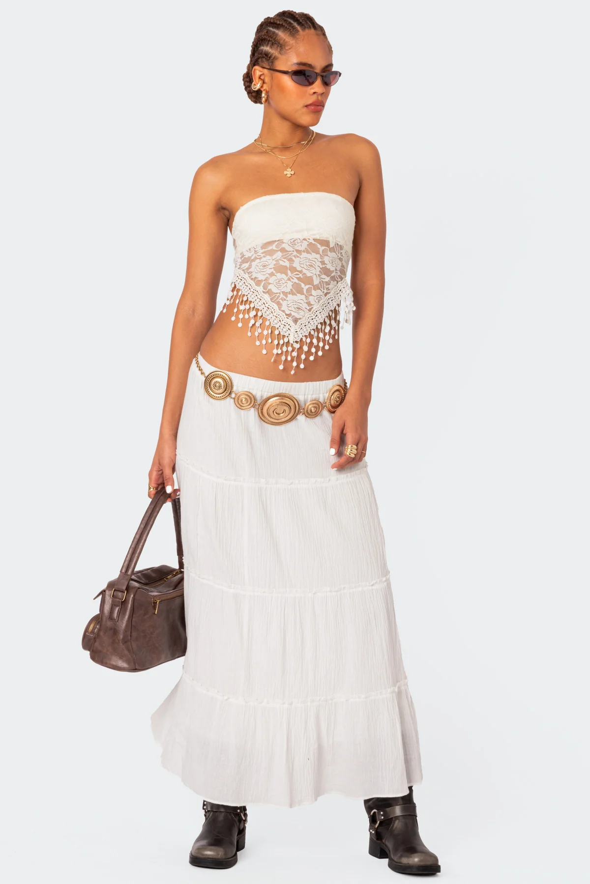 India Sheer Lace Strapless Top - Image 2