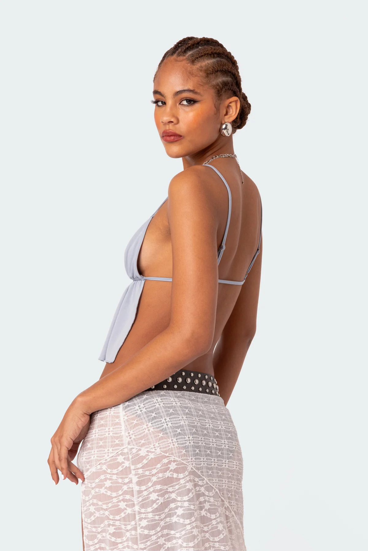 Rylee Tie Front Open Back Top - Image 4
