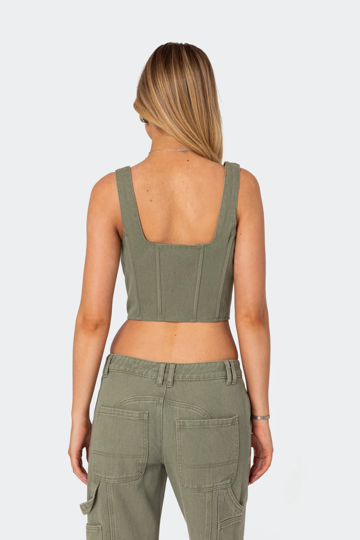Lottie Washed Denim Zip Corset - Image 5